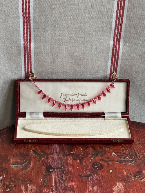 1920s Art Deco Pink Crystal Necklace