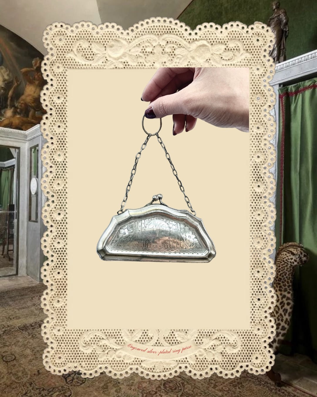 1920s Engraved Silver-Plated Ring Purse
