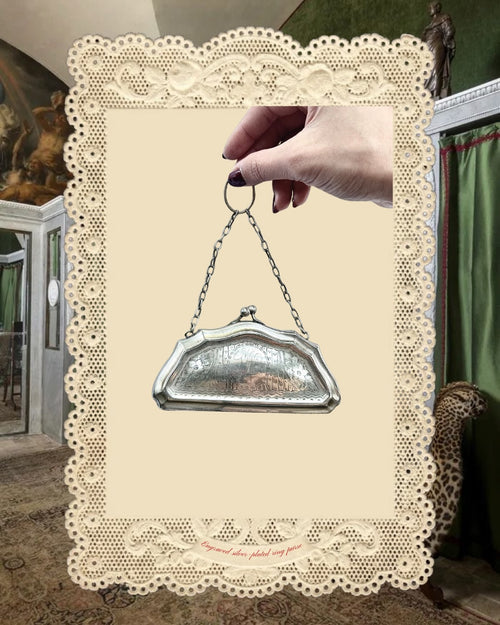 1920s Engraved Silver-Plated Ring Purse