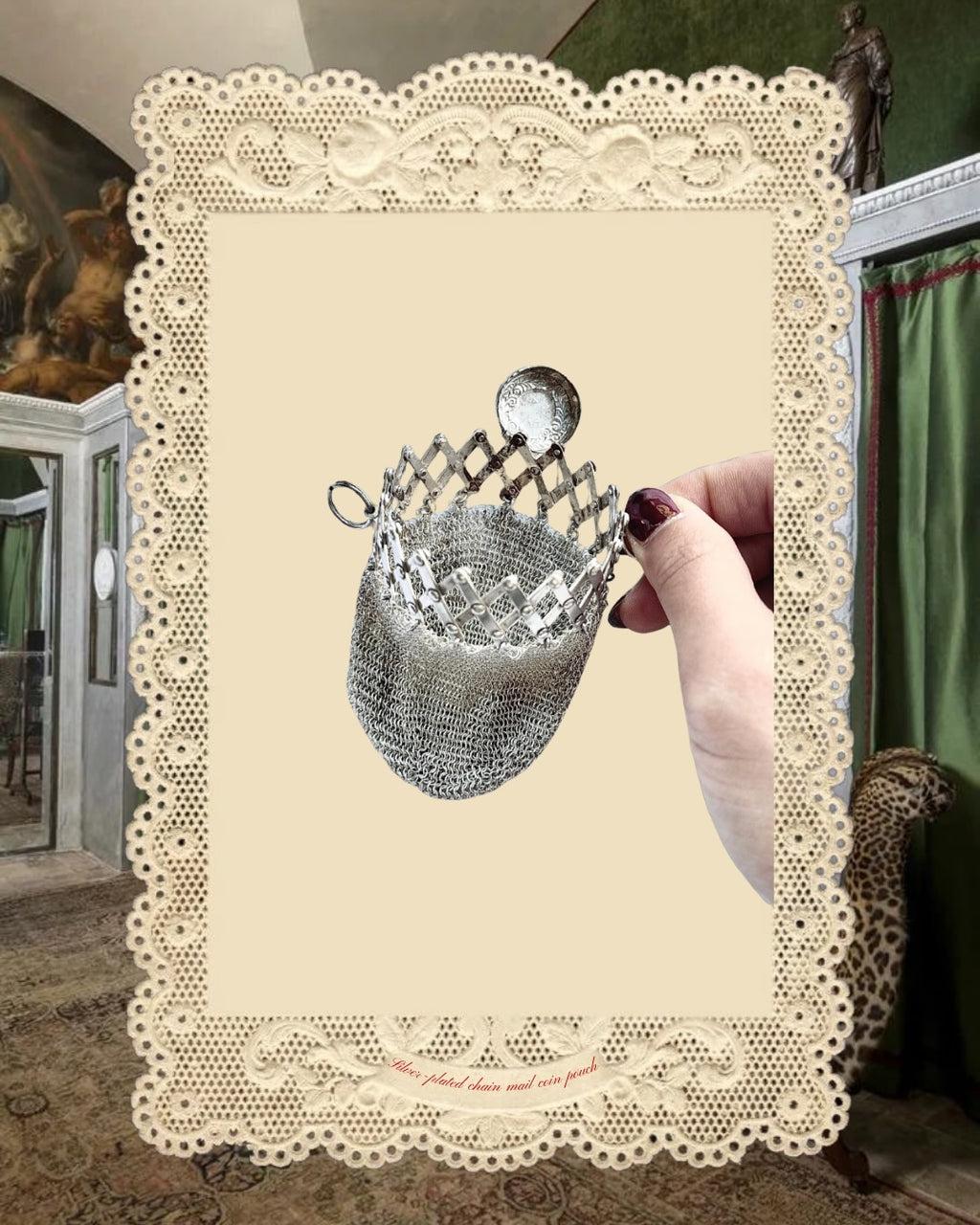 1920s Silver-Plated Chain Mail Coin Pouch