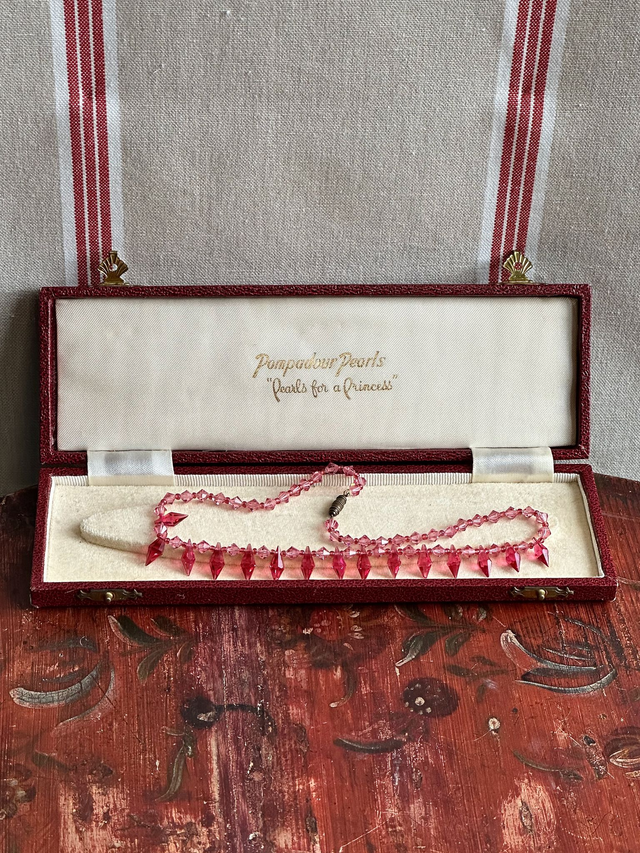1920s Art Deco Pink Crystal Necklace