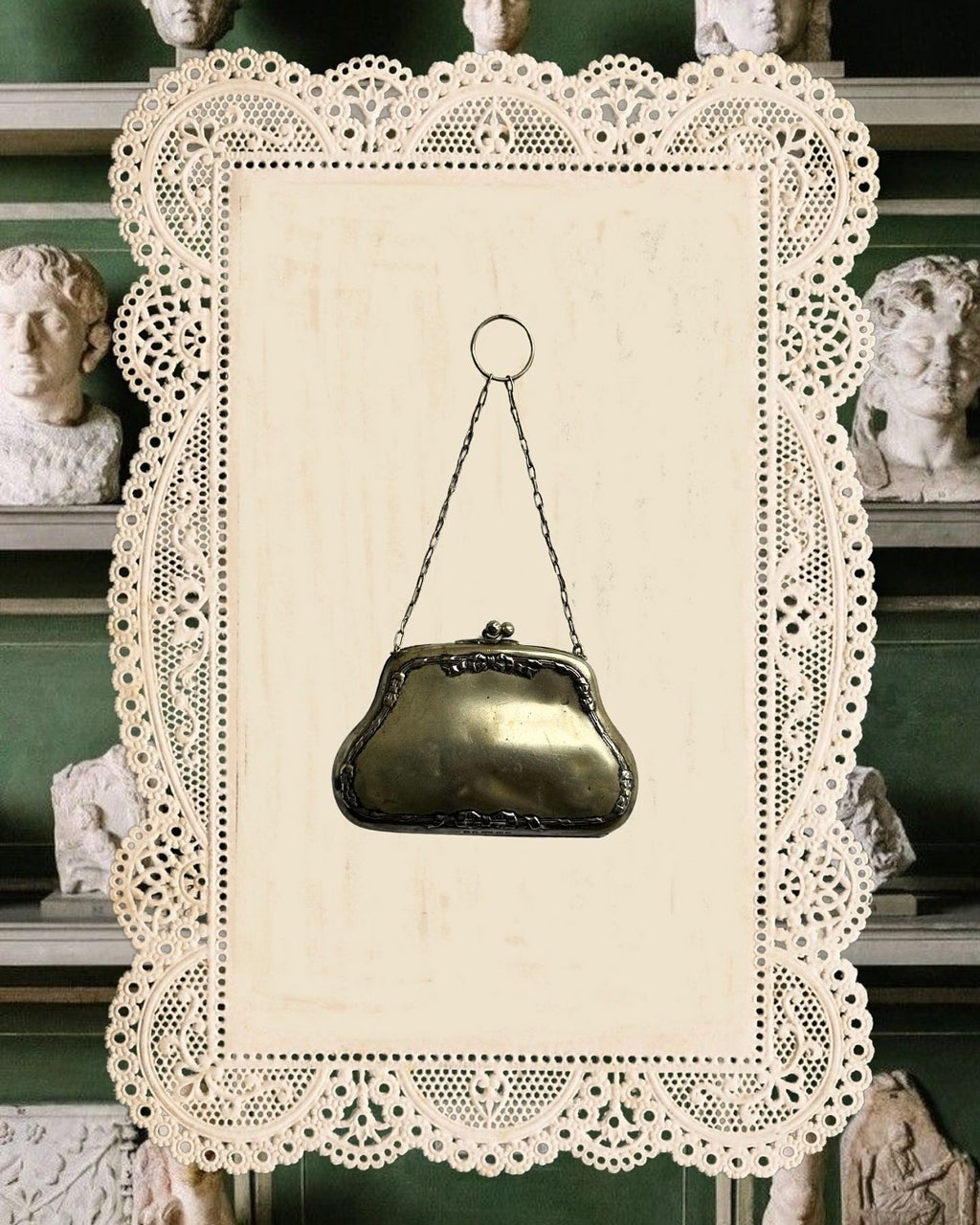 1920s Bow Silver-Plated Ring Coin Purse