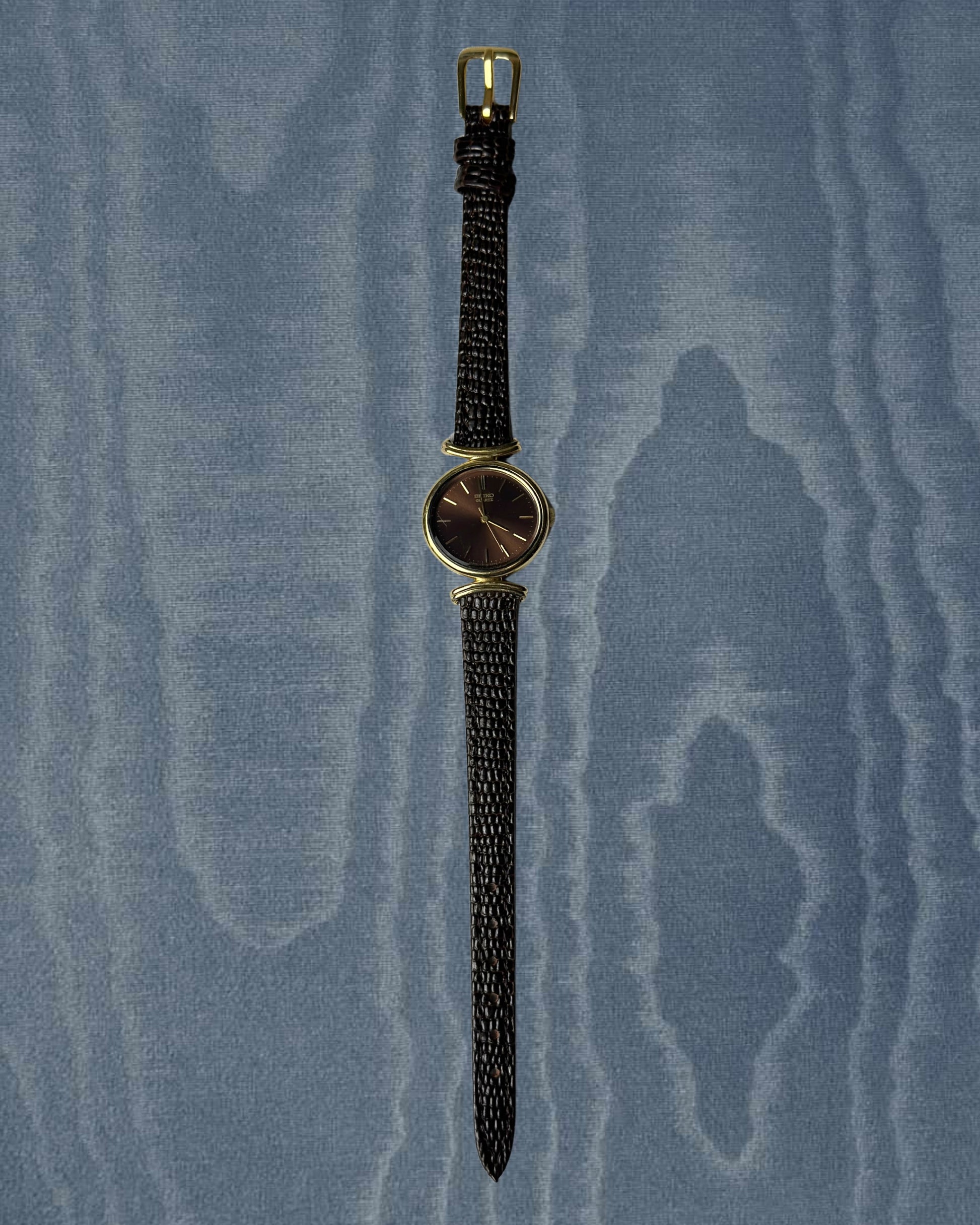 1980s Seiko brown sunburst quartz watch