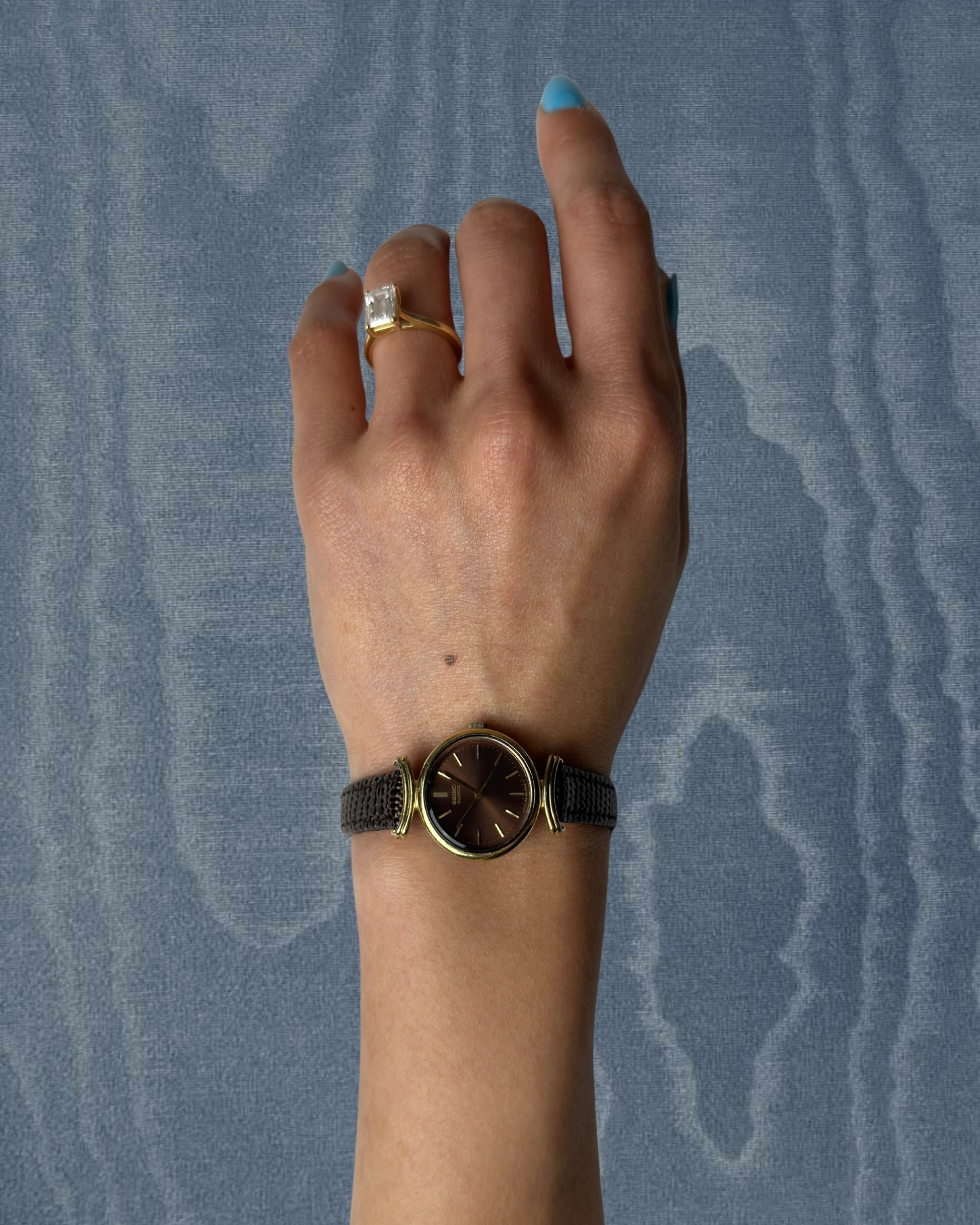 1980s Seiko brown sunburst quartz watch