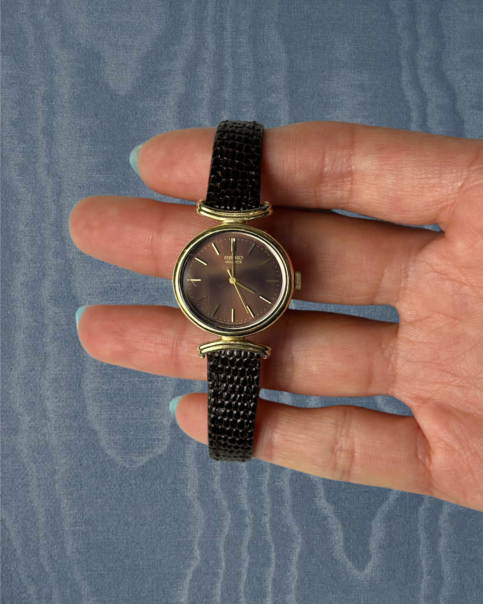 1980s Seiko brown sunburst quartz watch