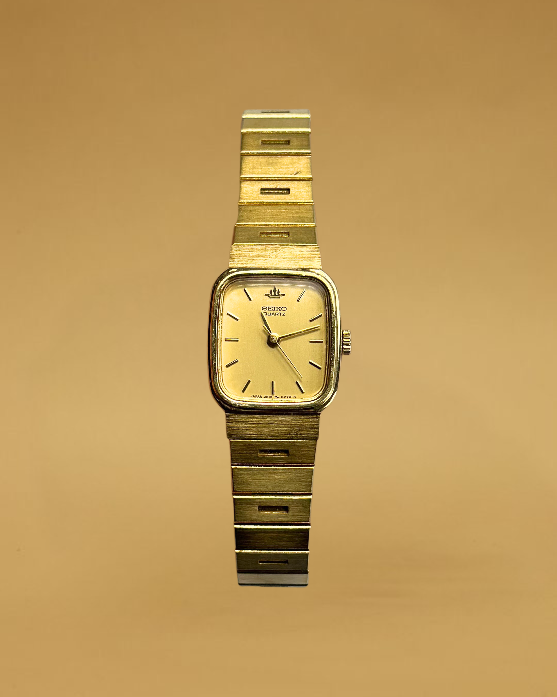1980s Seiko gold-plated rectangle quartz watch