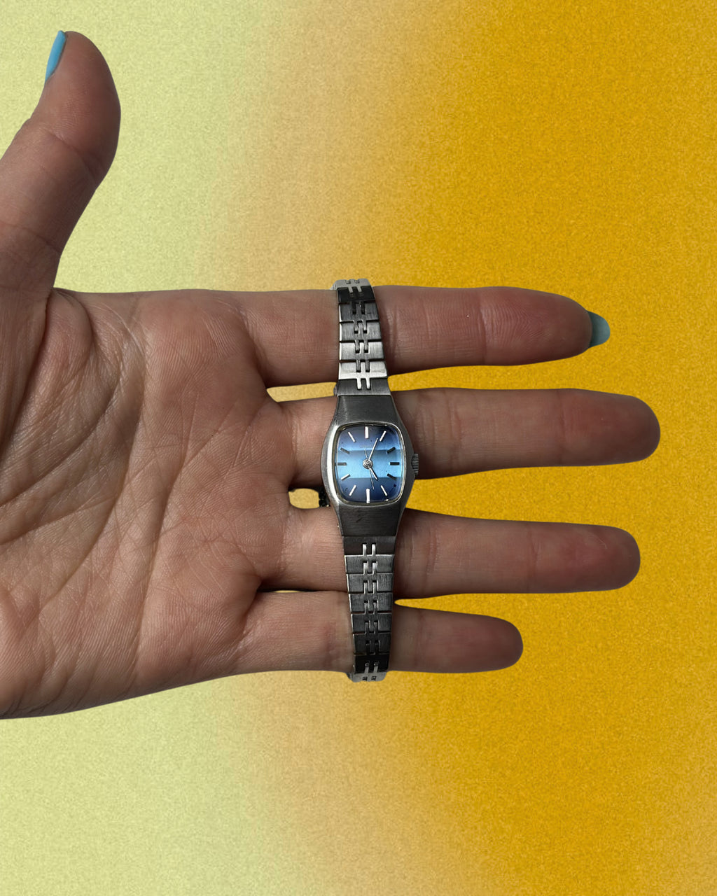 1970s Citizen blue silver tone mechanical watch