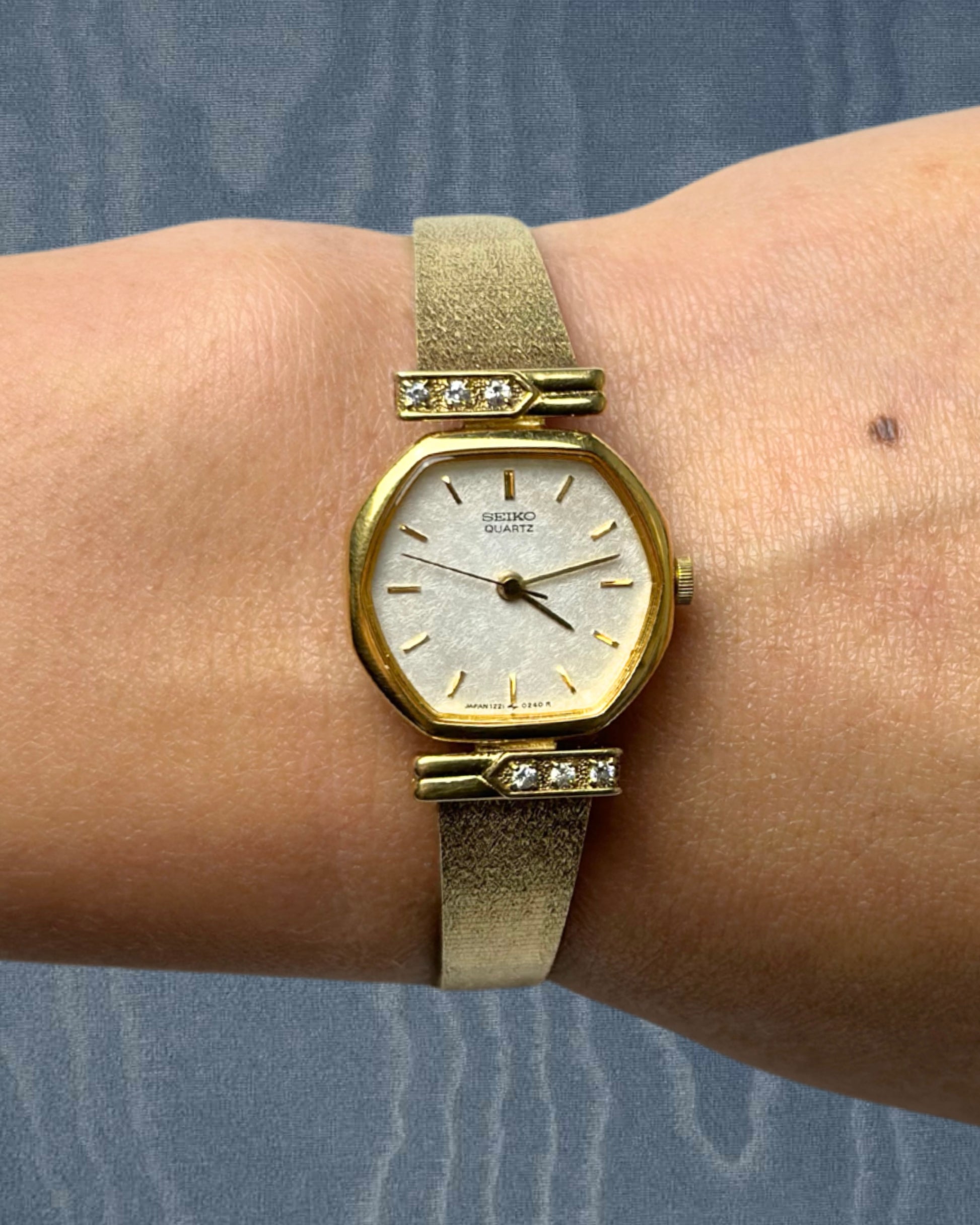 1980s Seiko diamanté accent quartz watch