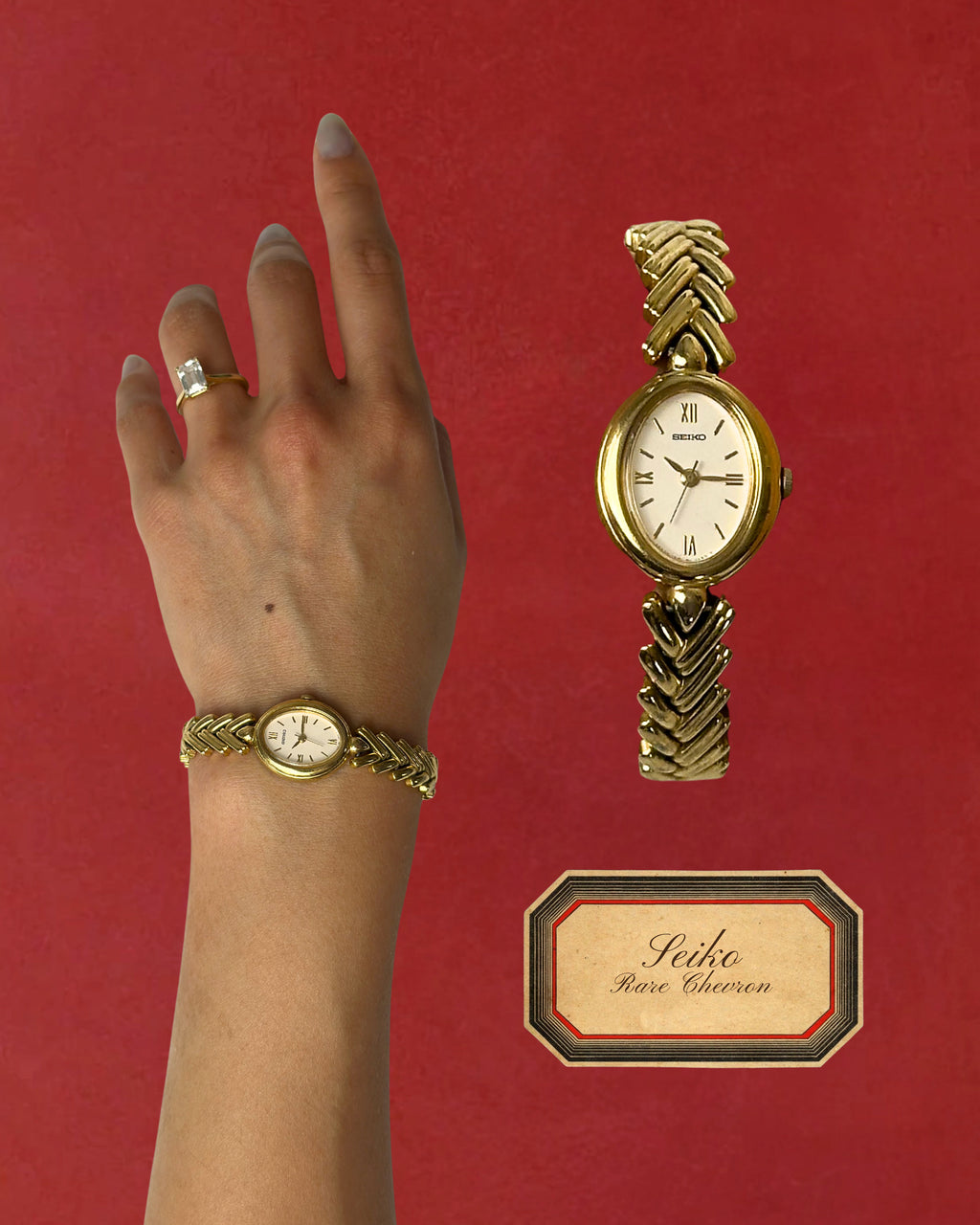 1980s Seiko chevron quartz watch