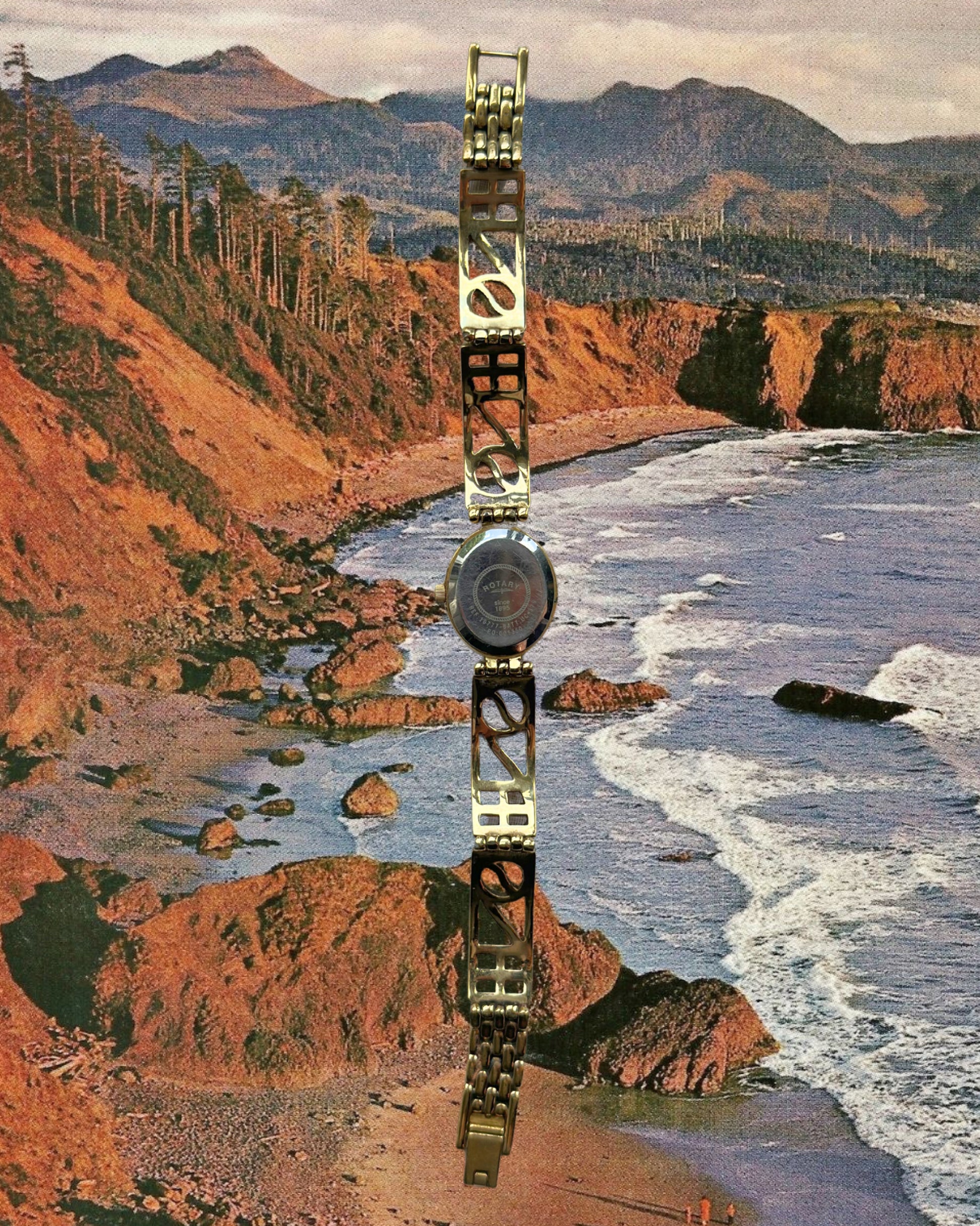1980s Rotary patterned gold-plated quartz watch
