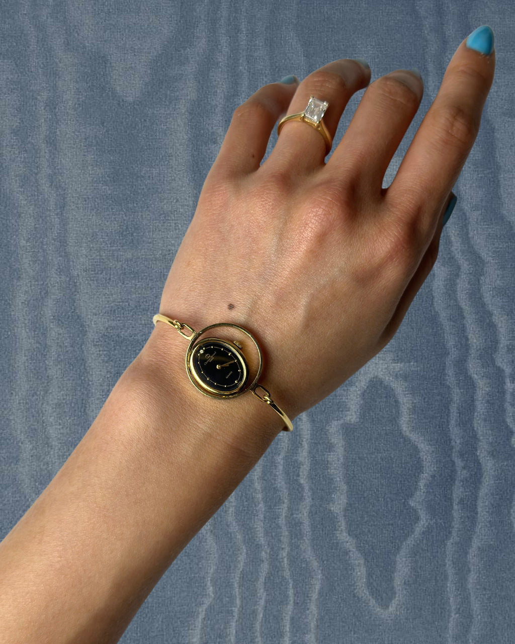 1980s Christian Bernard gold-plated bangle quartz watch