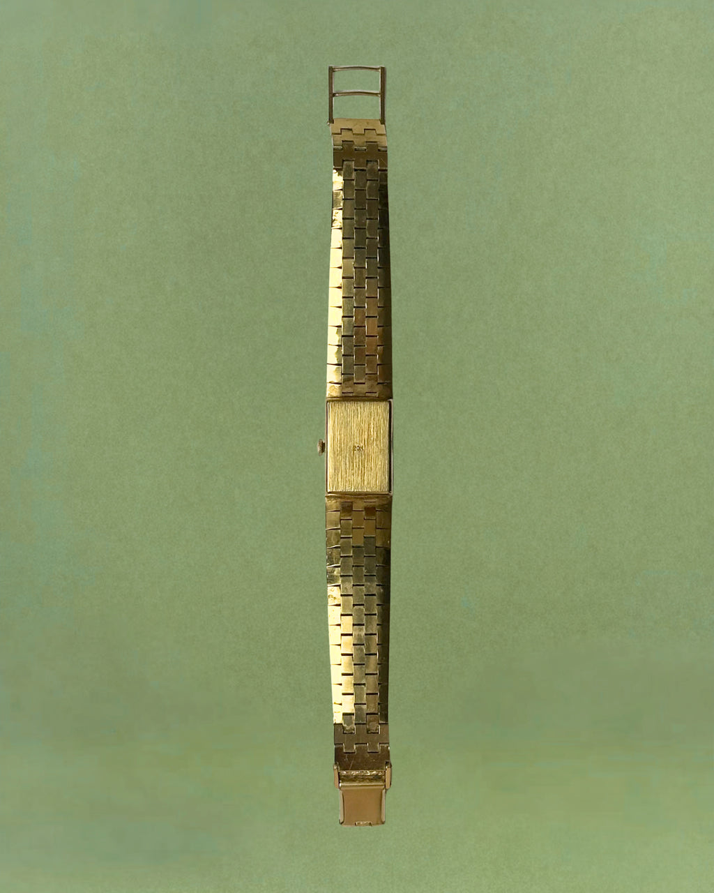 1970s Bulova gold-plated rectangular mechanical watch