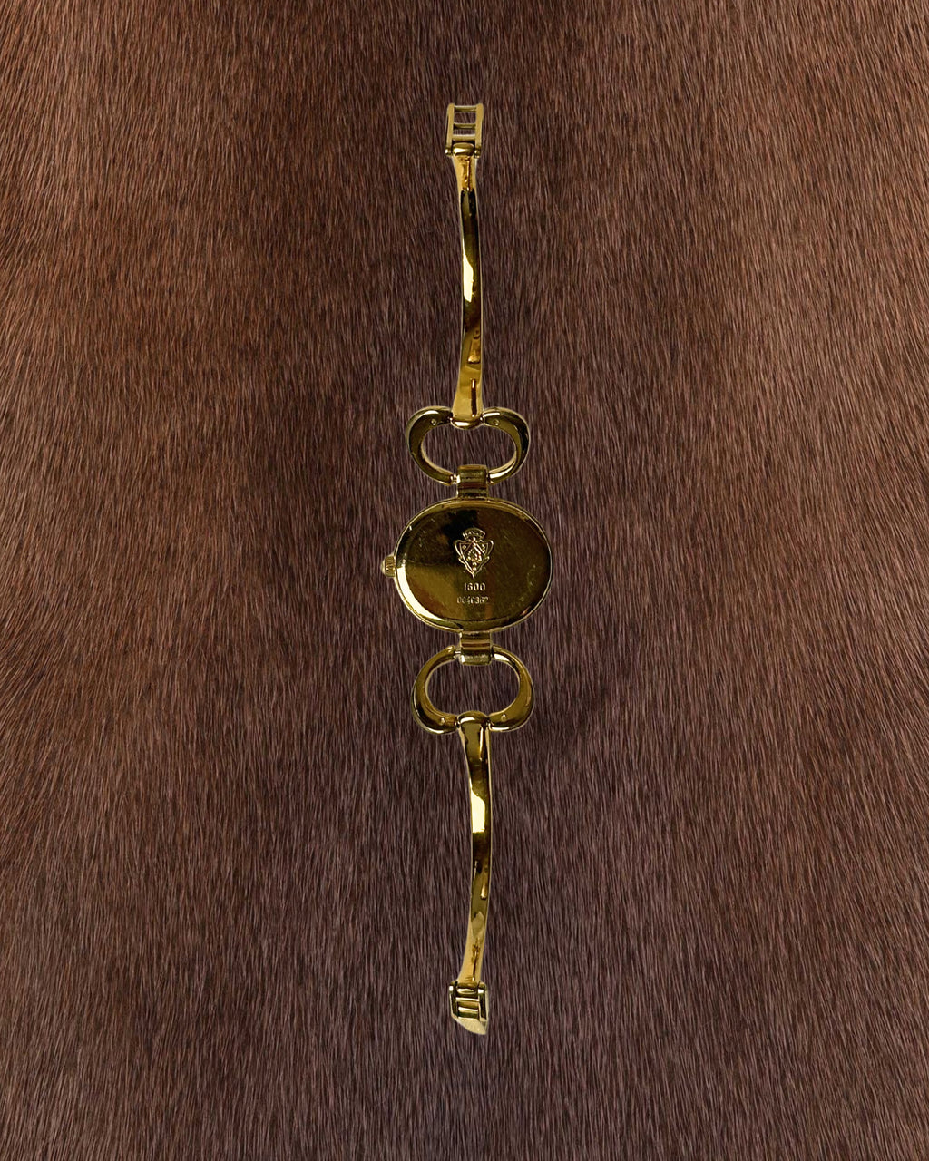 1990s Gucci gold-plated horsebit quartz watch