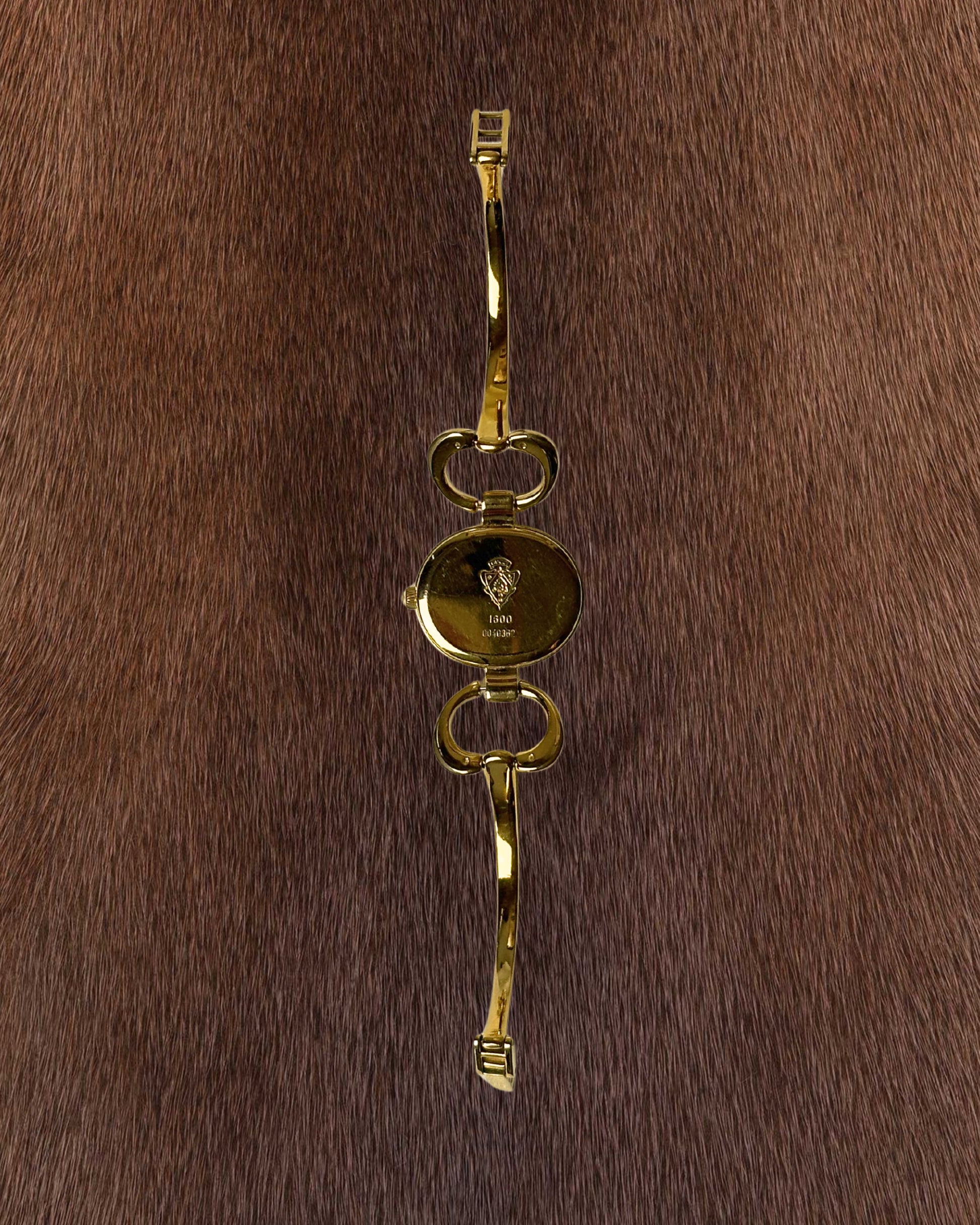 1990s Gucci gold-plated horsebit quartz watch
