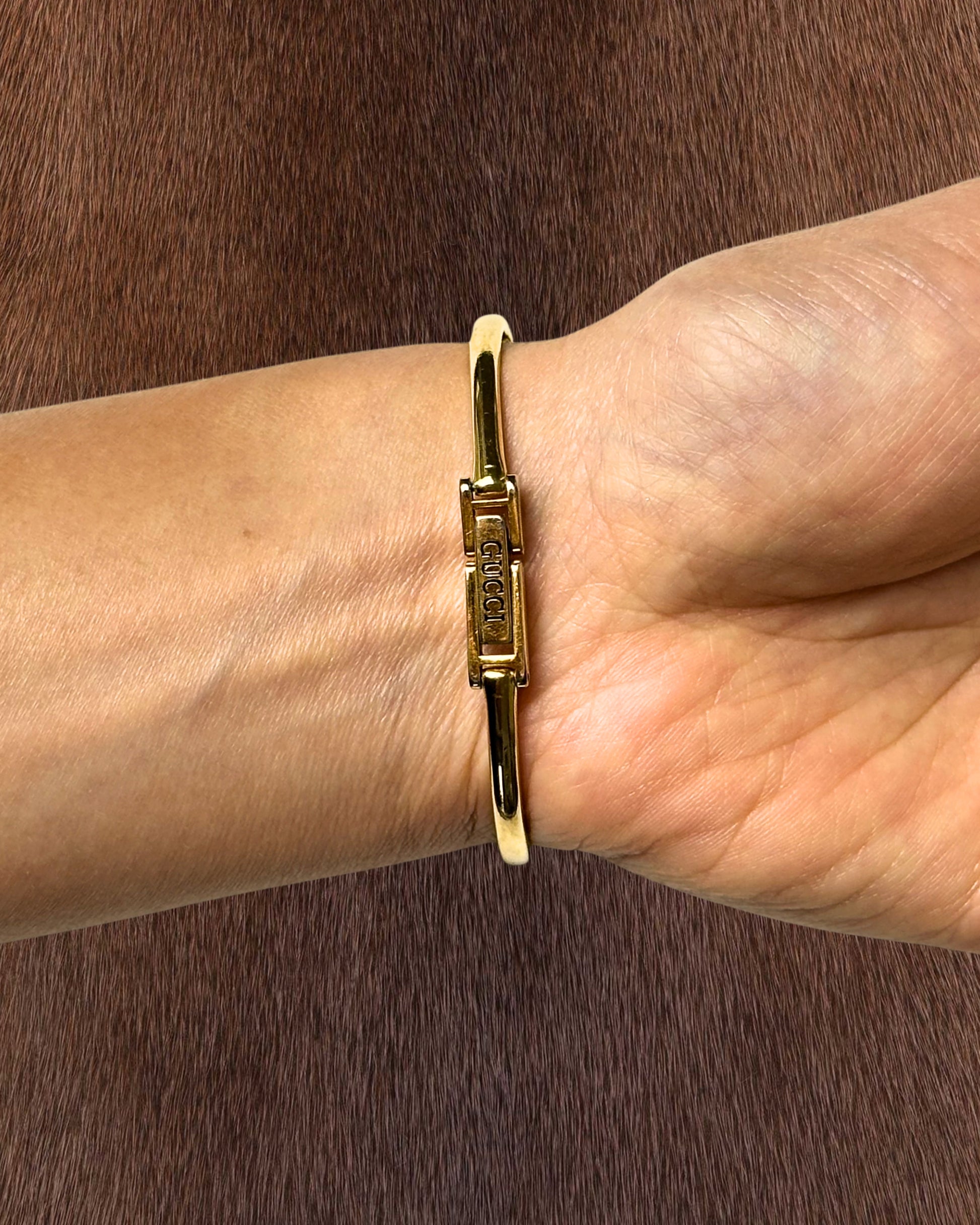 1990s Gucci gold-plated horsebit quartz watch