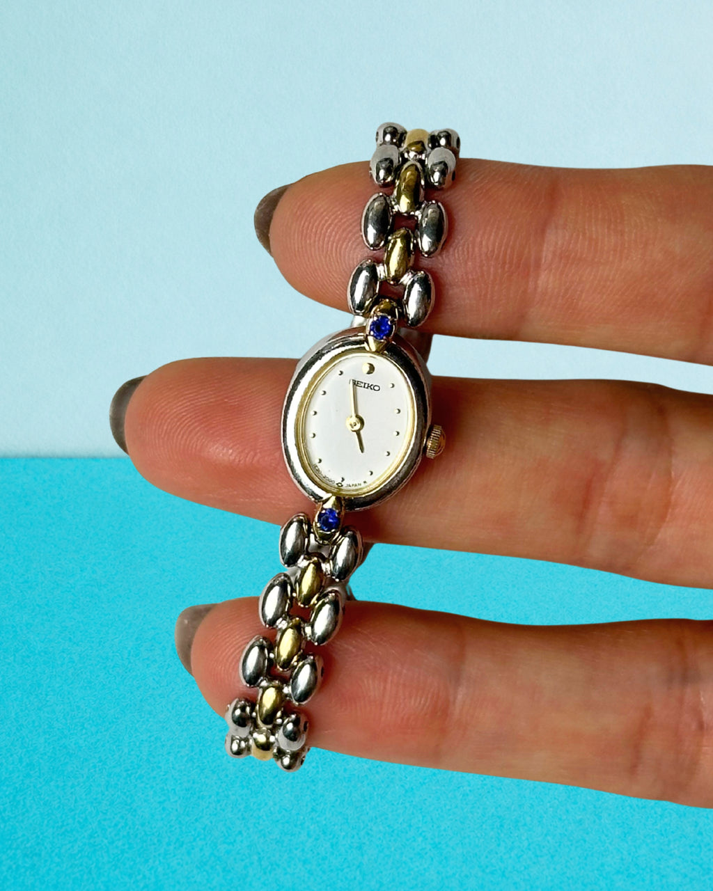 1980s rare Seiko sapphire two-tone quartz watch