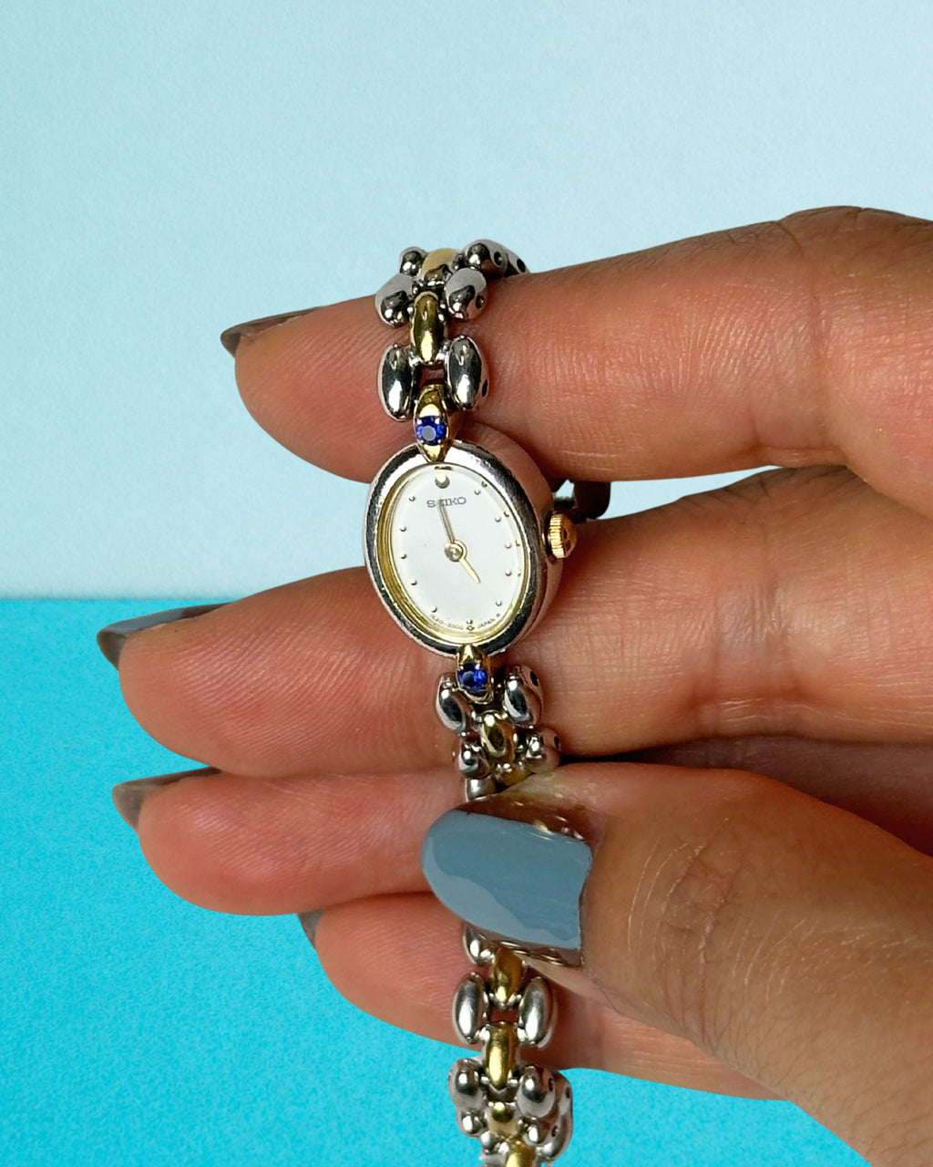 1980s rare Seiko sapphire two-tone quartz watch