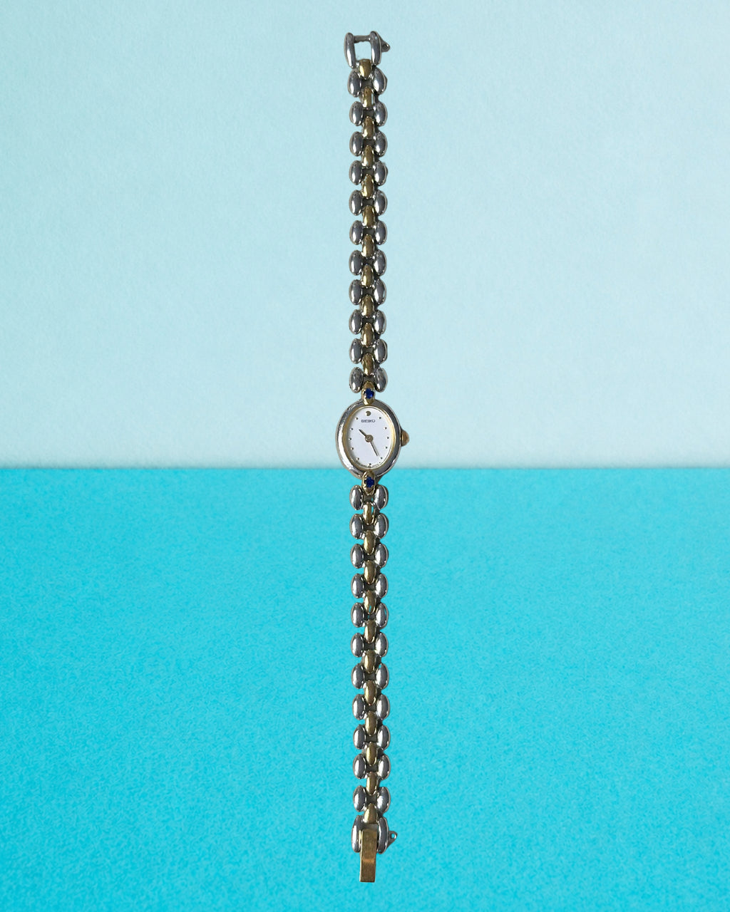 1980s rare Seiko sapphire two-tone quartz watch