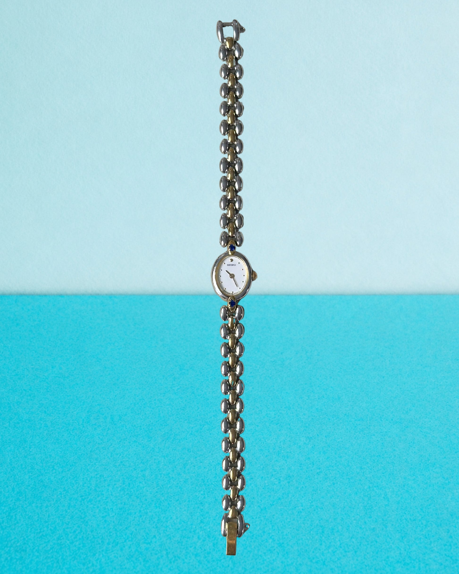 1980s rare Seiko sapphire two-tone quartz watch