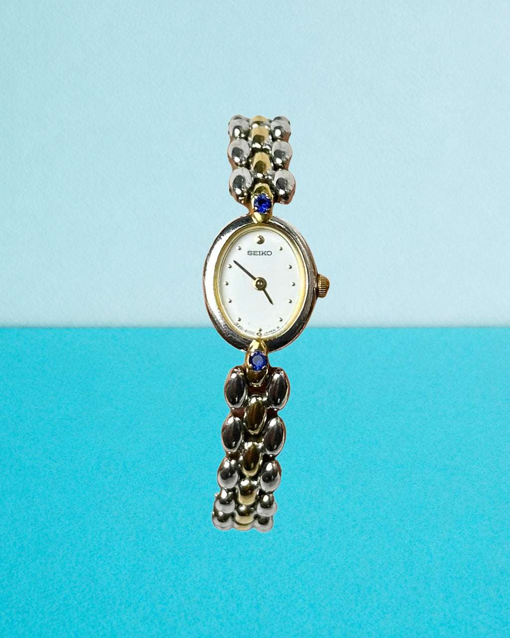 1980s rare Seiko sapphire two-tone quartz watch