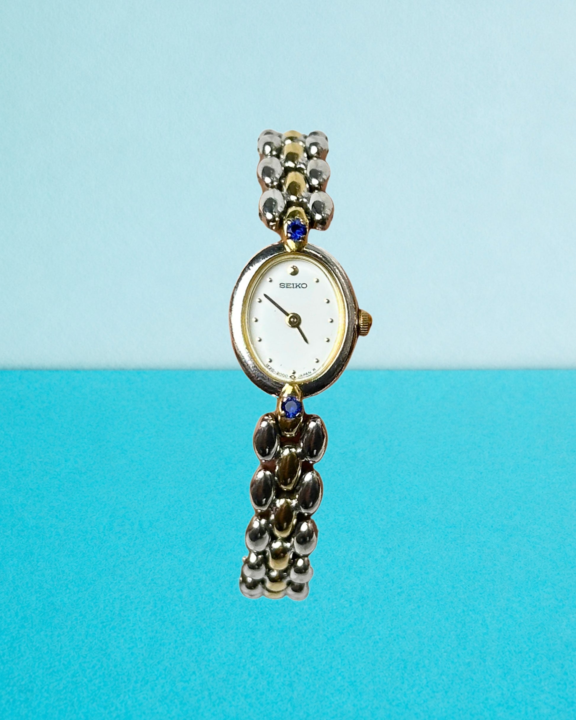 1980s rare Seiko sapphire two-tone quartz watch