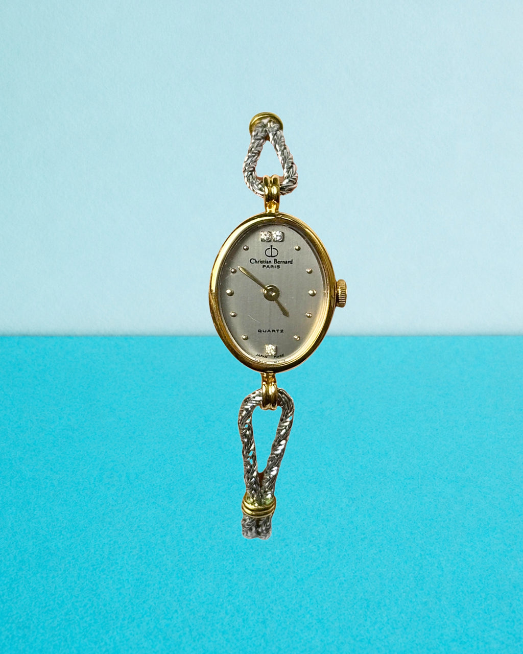 1980s rare Christian Bernard diamond two-tone quartz watch