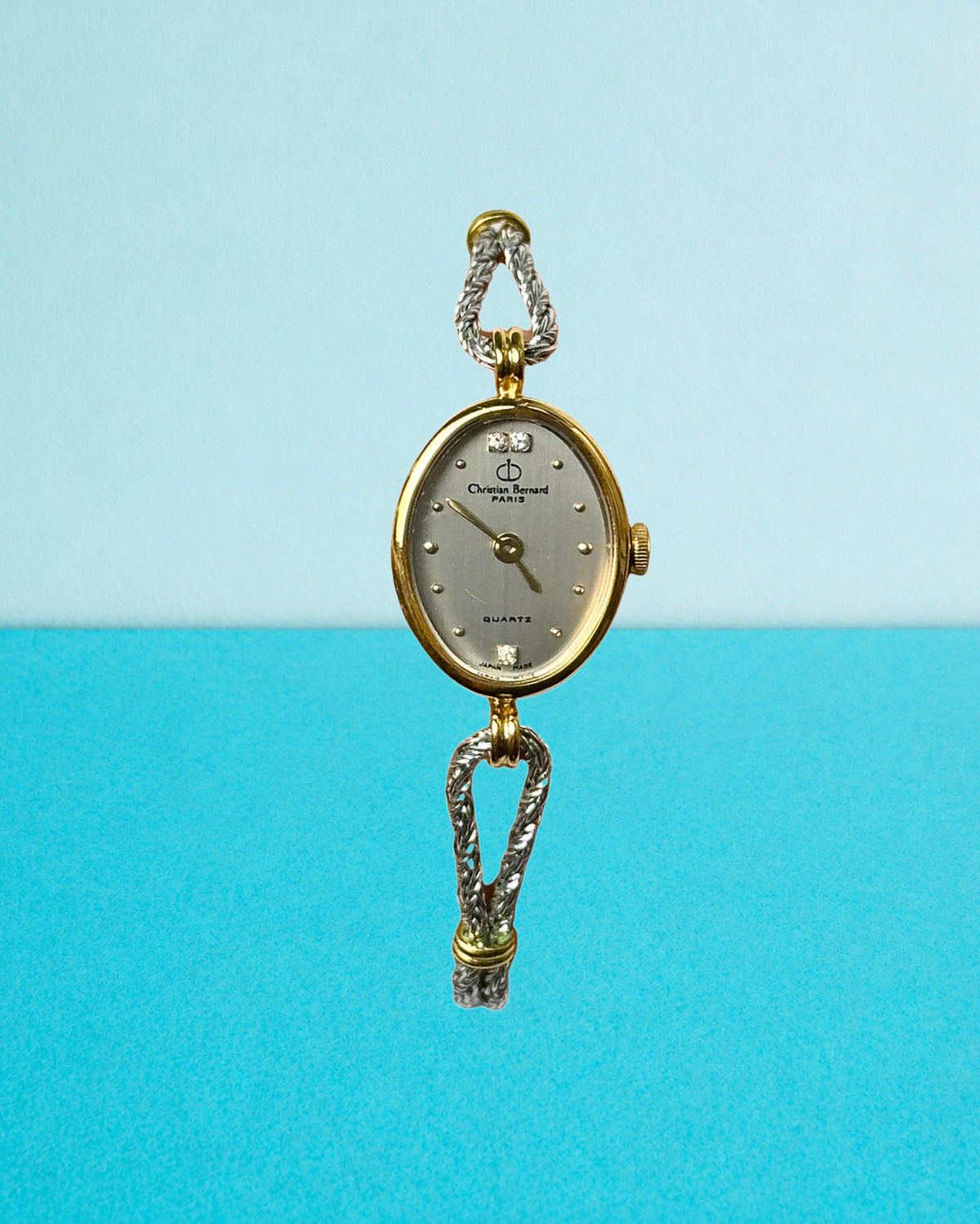 1980s rare Christian Bernard diamond two-tone quartz watch