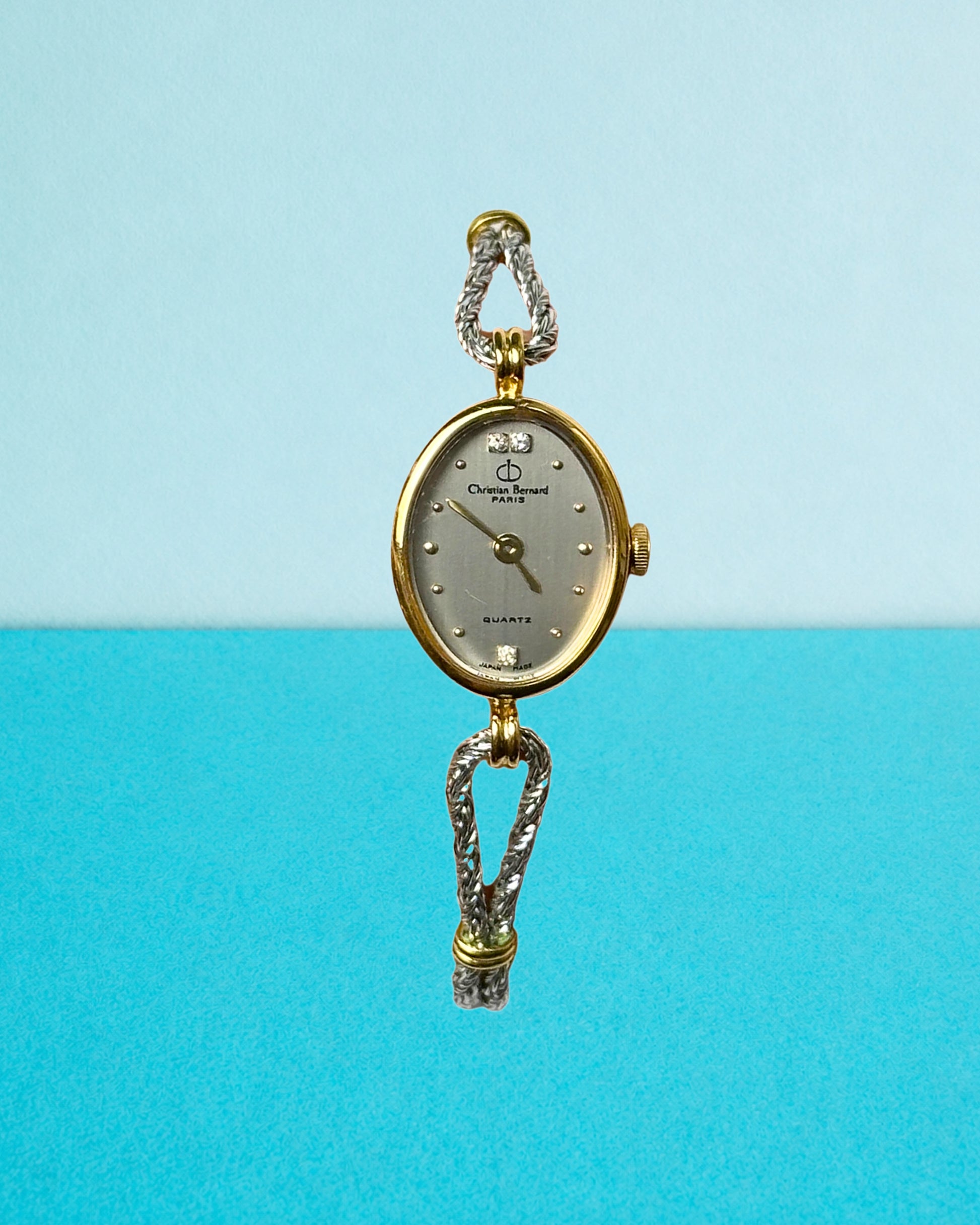 1980s rare Christian Bernard diamond two-tone quartz watch