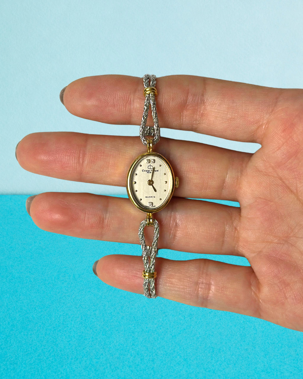 1980s rare Christian Bernard diamond two-tone quartz watch