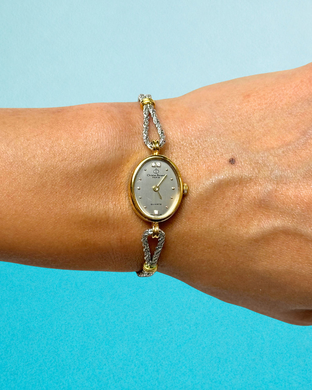 1980s rare Christian Bernard diamond two-tone quartz watch