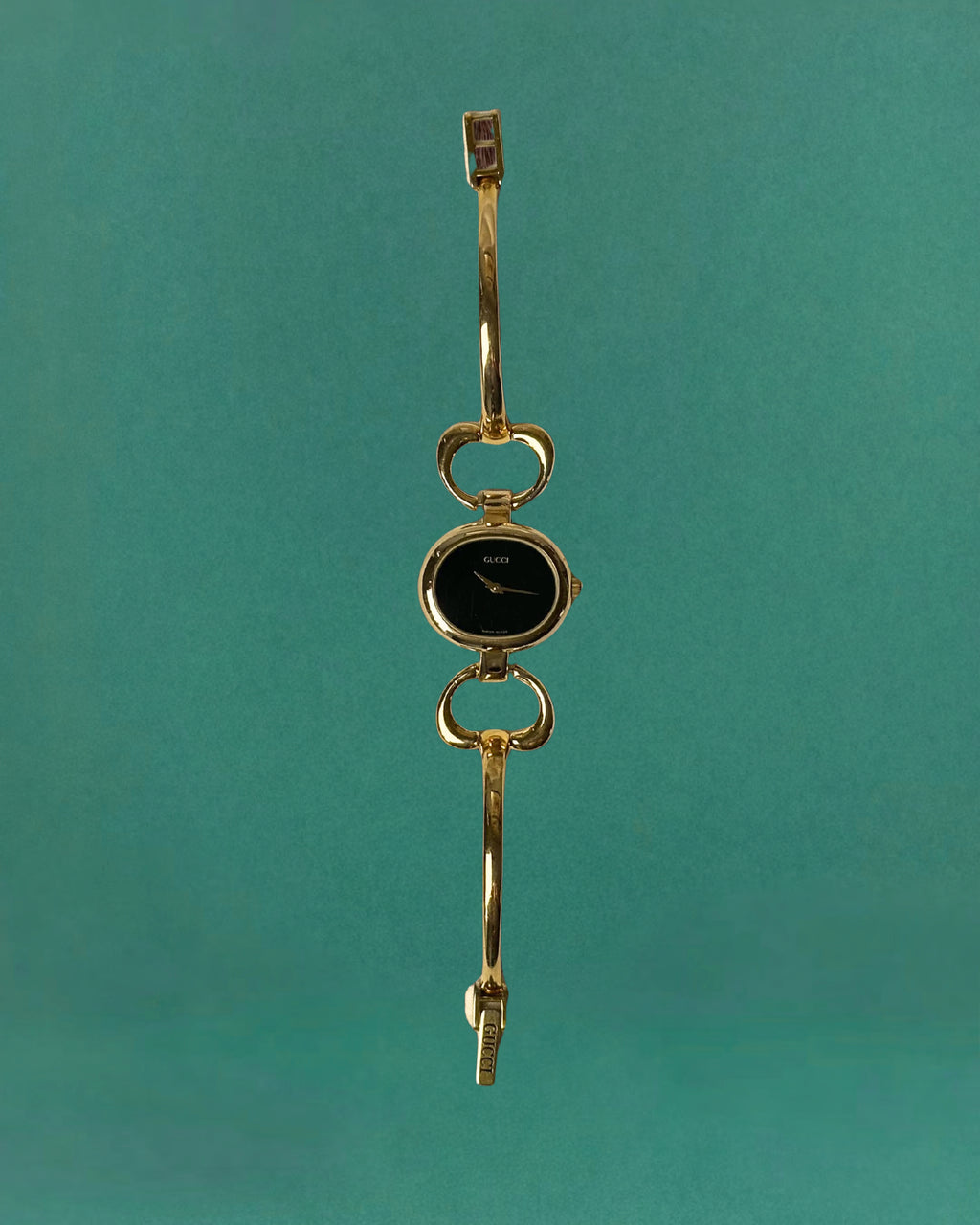 1990s Gucci gold-plated horsebit quartz watch