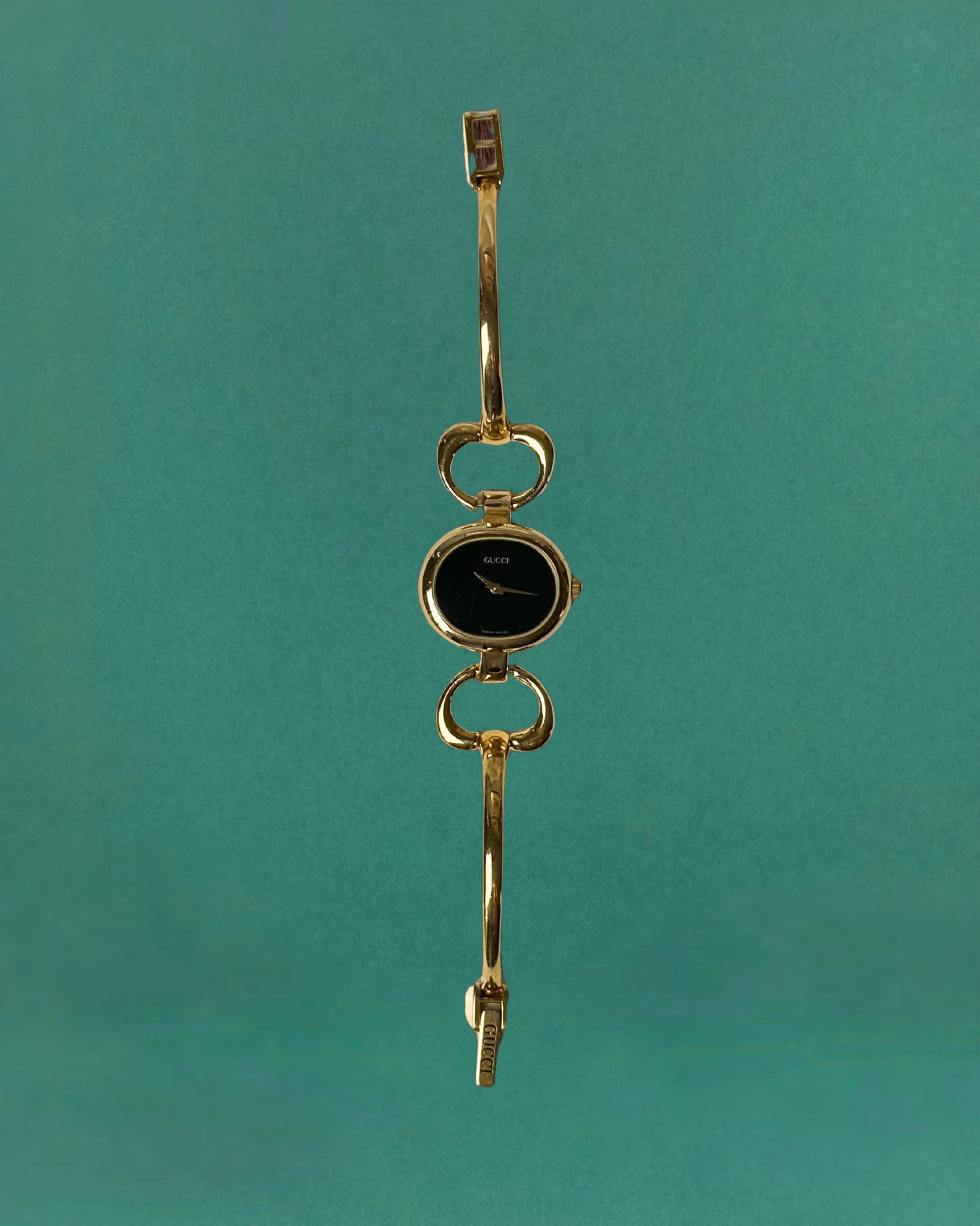 1990s Gucci gold-plated horsebit quartz watch