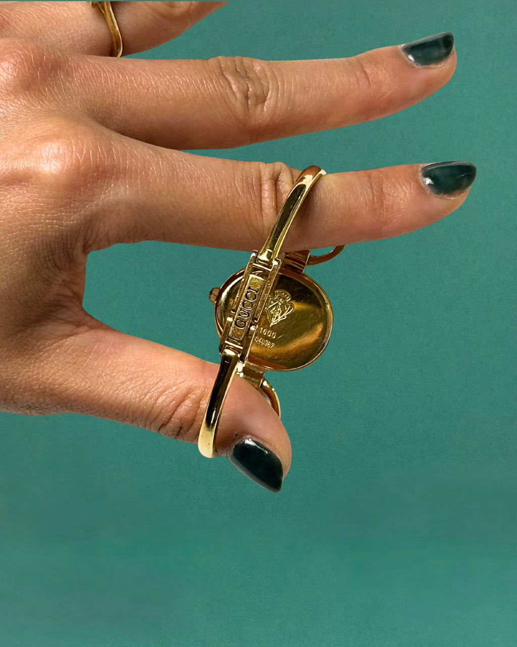 1990s Gucci gold-plated horsebit quartz watch