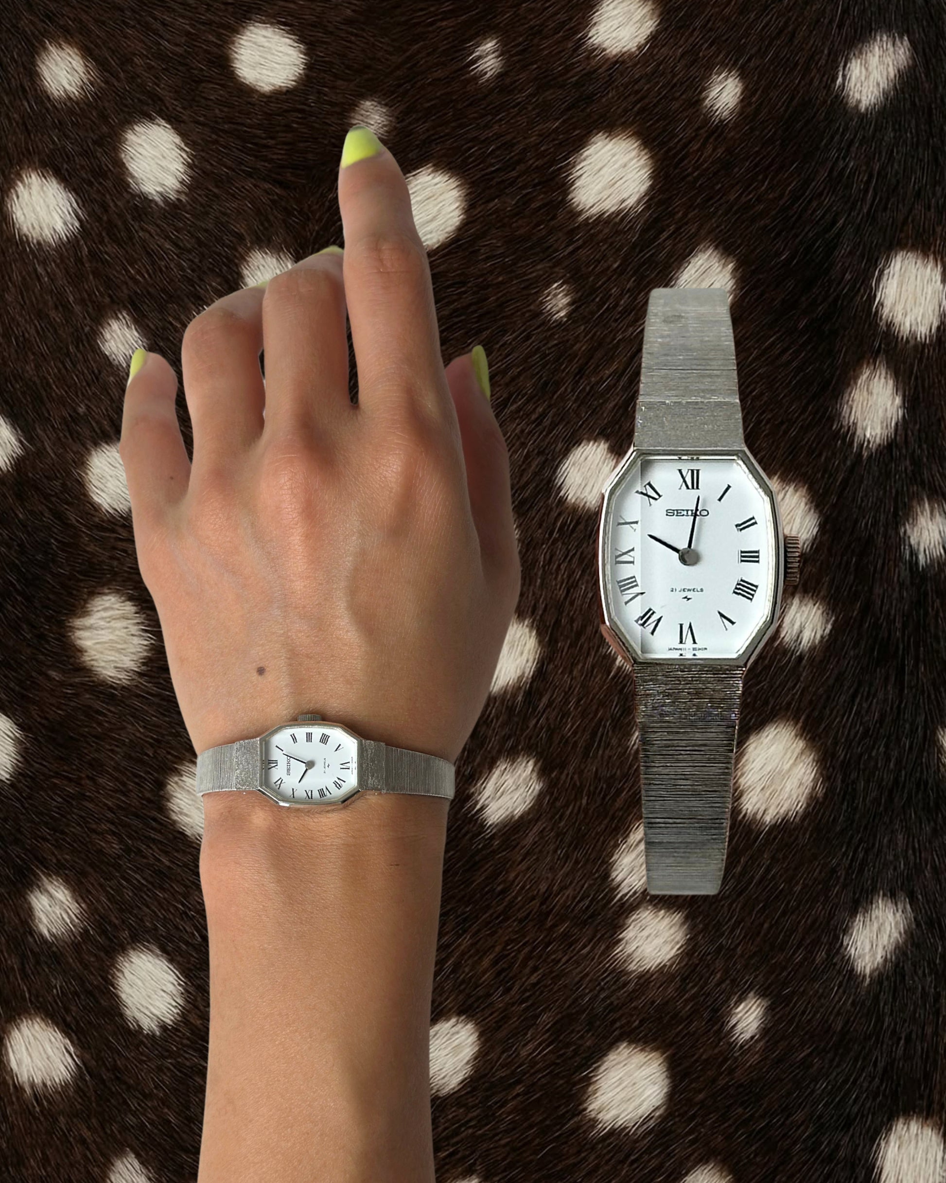 1970s Seiko octagon silver-tone mechanical watch