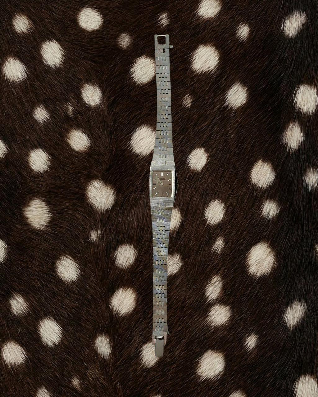 1980s Seiko rectangle silver-tone quartz watch