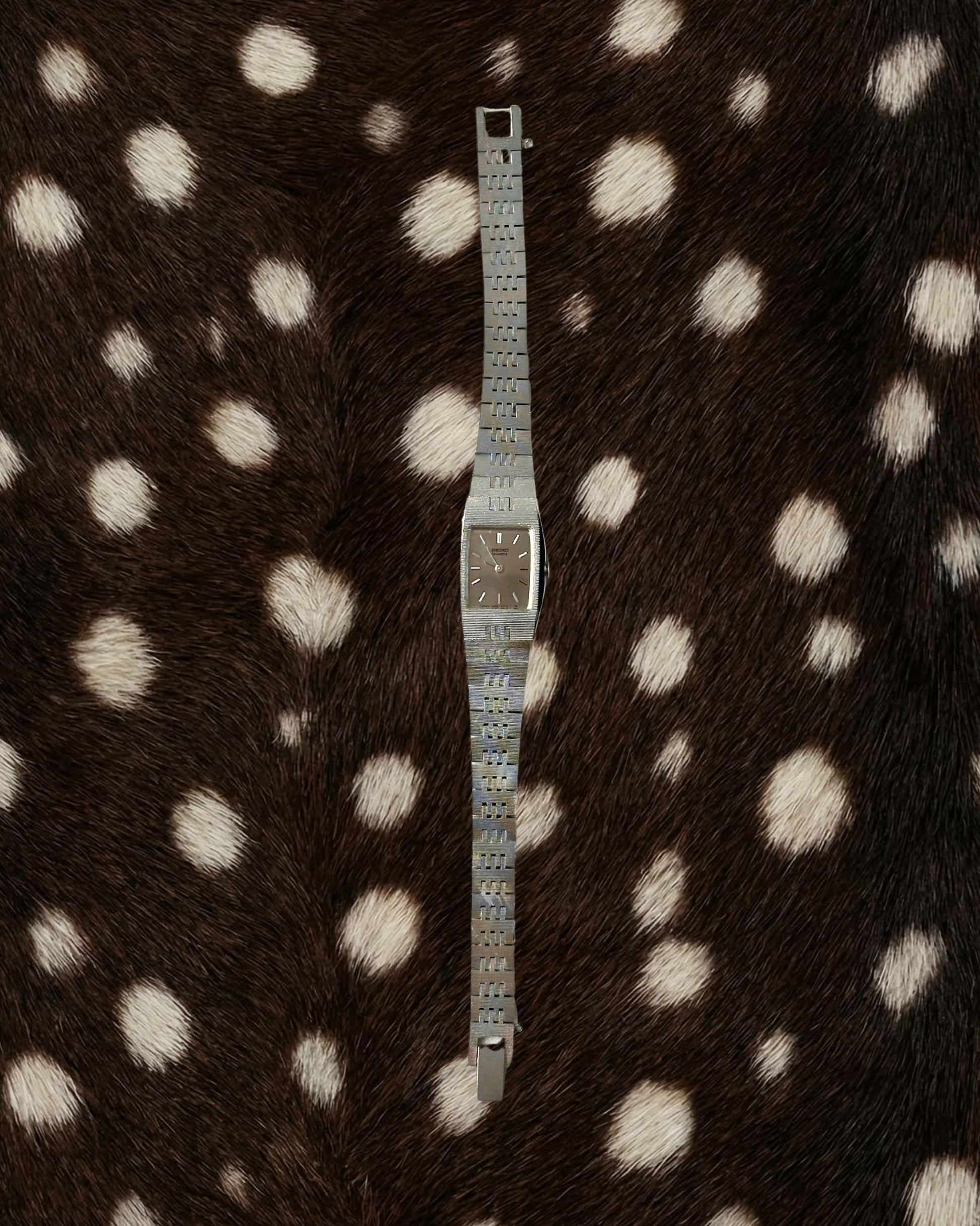 1980s Seiko rectangle silver-tone quartz watch