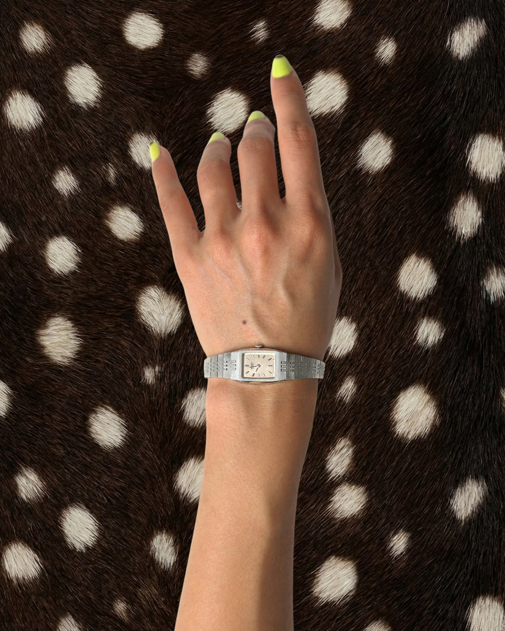1980s Seiko rectangle silver-tone quartz watch