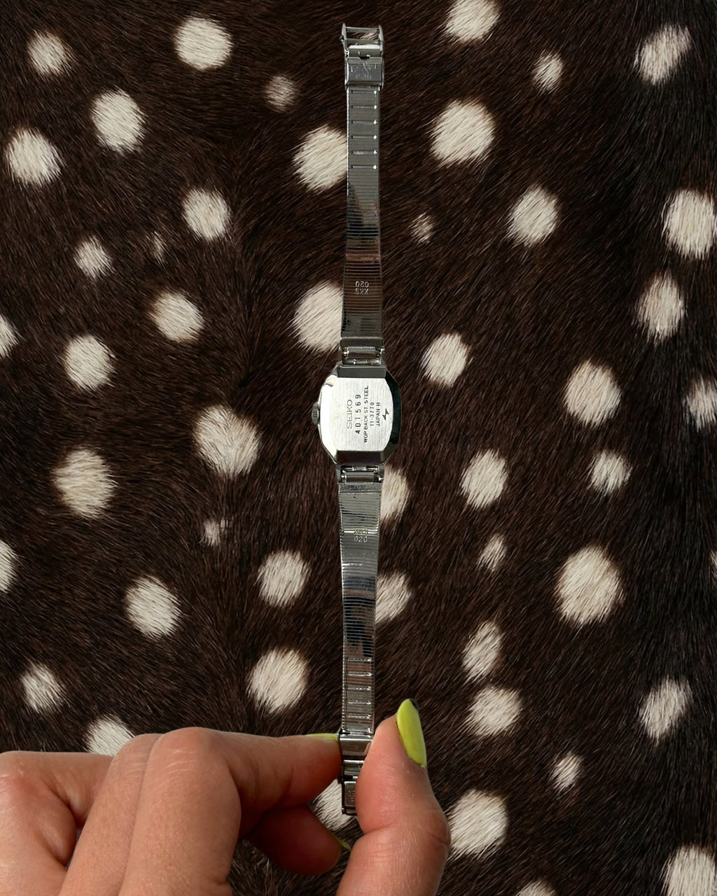 1970s Seiko octagon silver-tone mechanical watch