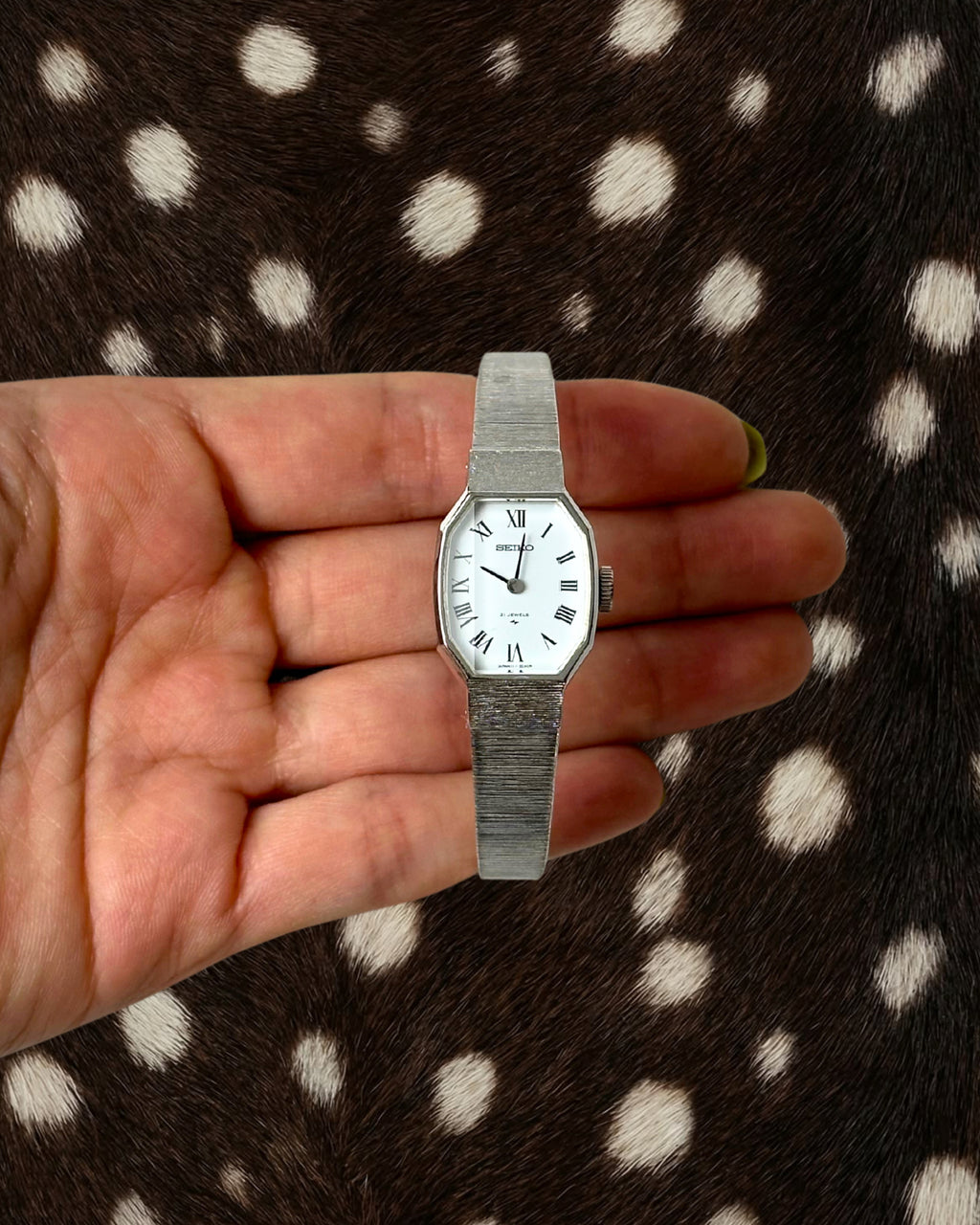 1970s Seiko octagon silver-tone mechanical watch