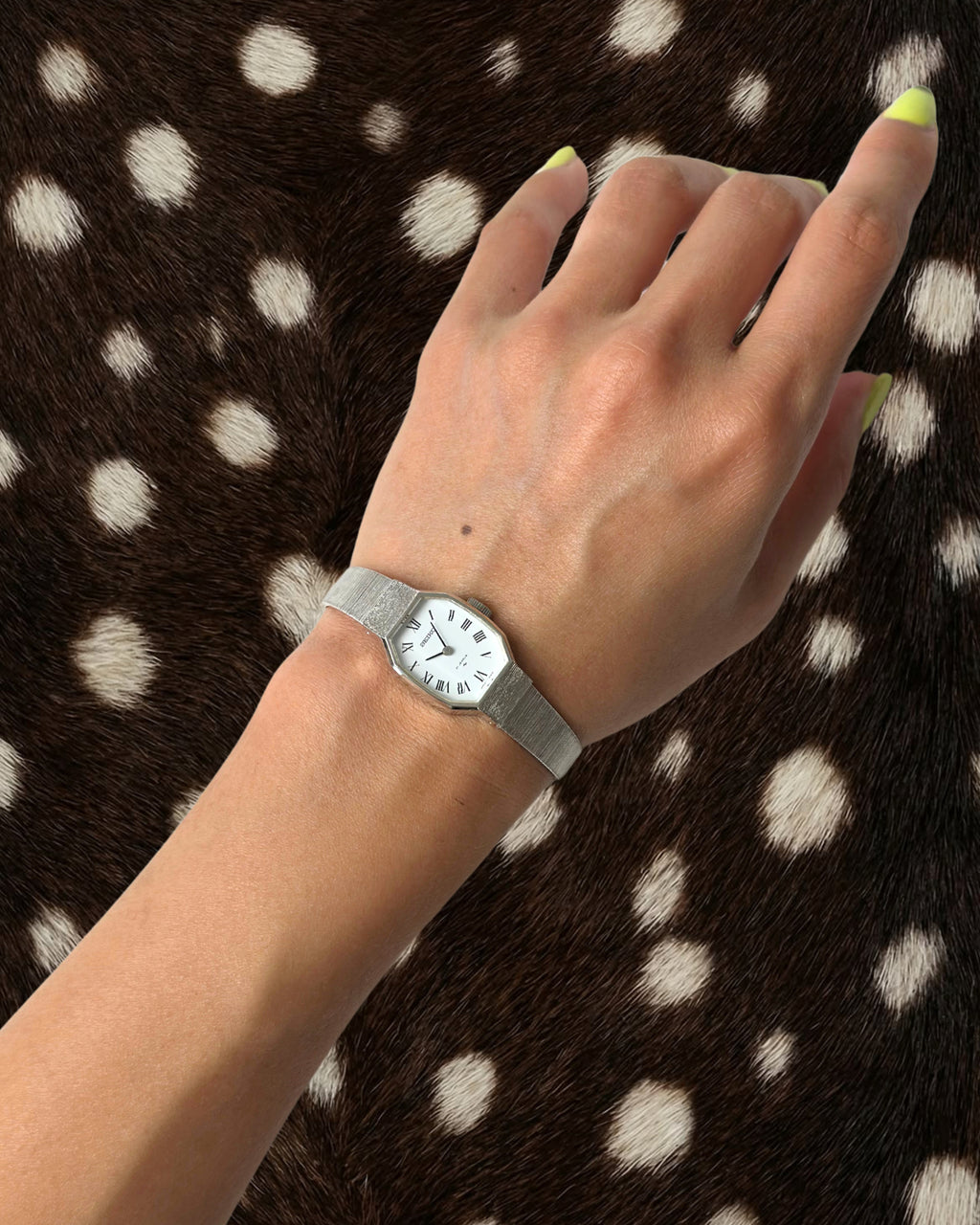 1970s Seiko octagon silver-tone mechanical watch