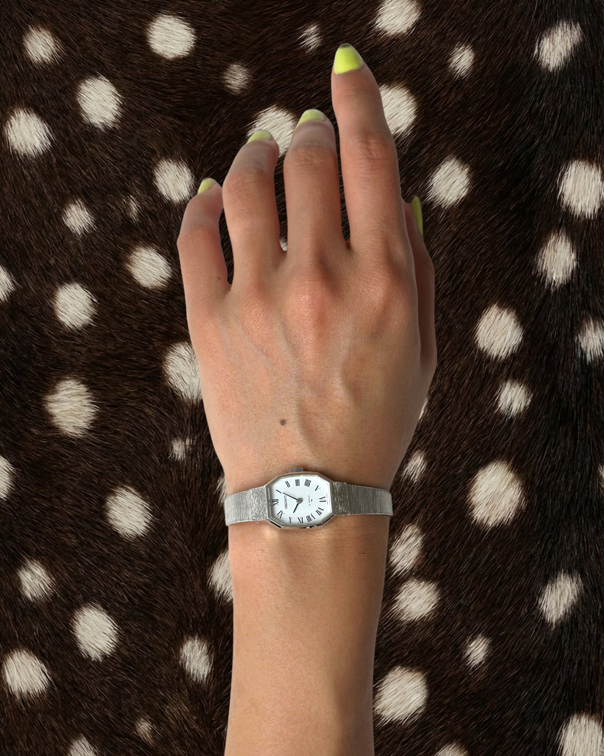 1970s Seiko octagon silver-tone mechanical watch