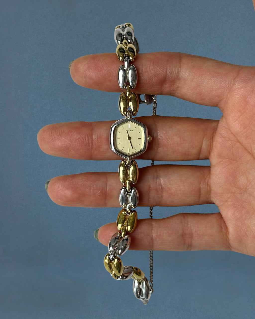 1980s Seiko two-tone quartz watch