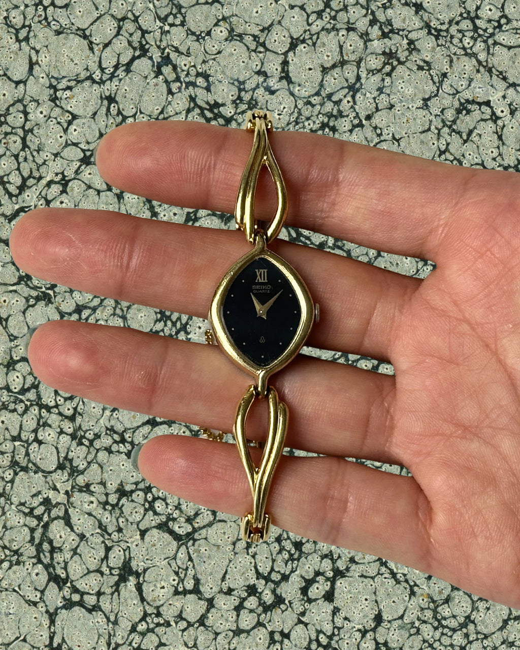 1980s Seiko black rhombus quartz watch
