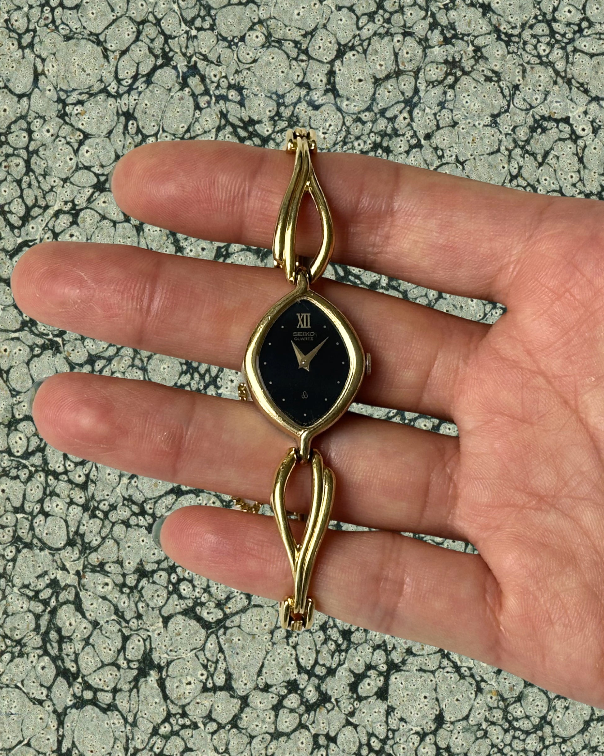 1980s Seiko black rhombus quartz watch