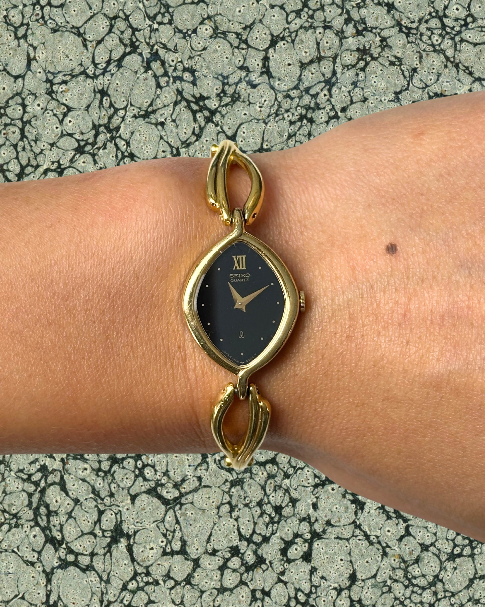 1980s Seiko black rhombus quartz watch