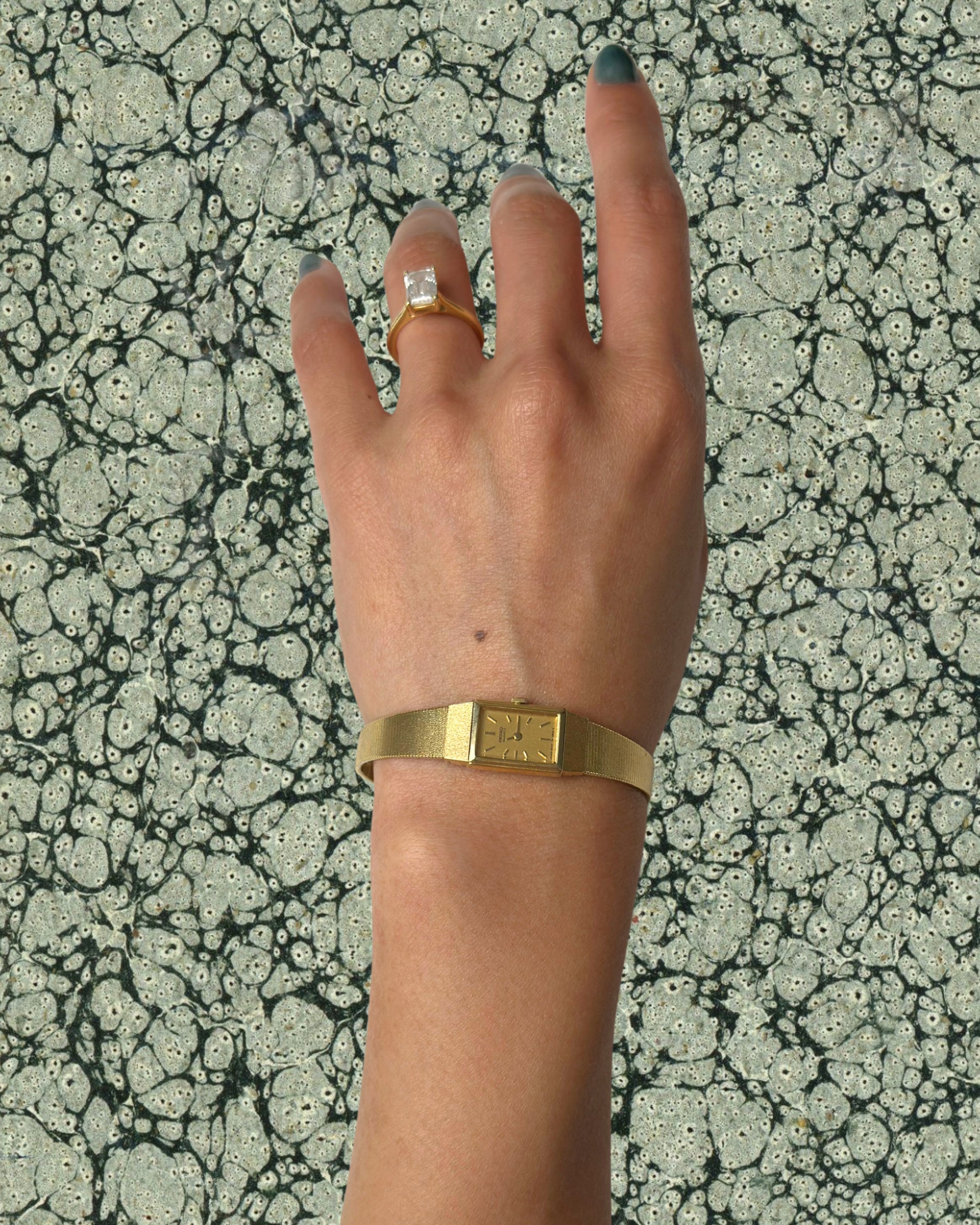 1980s Seiko slim gold tone quartz watch