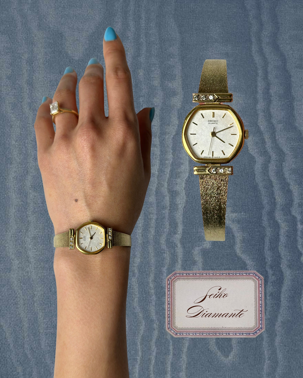 1980s Seiko diamanté accent quartz watch