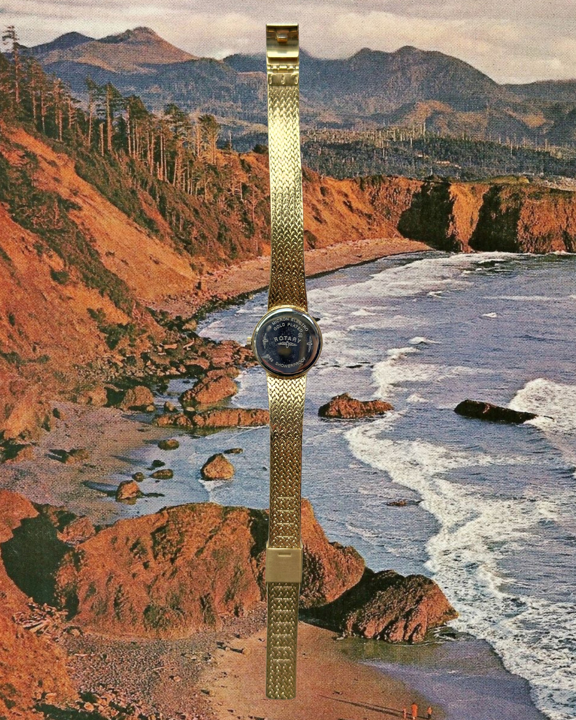 1980s Rotary round gold-plated quartz watch