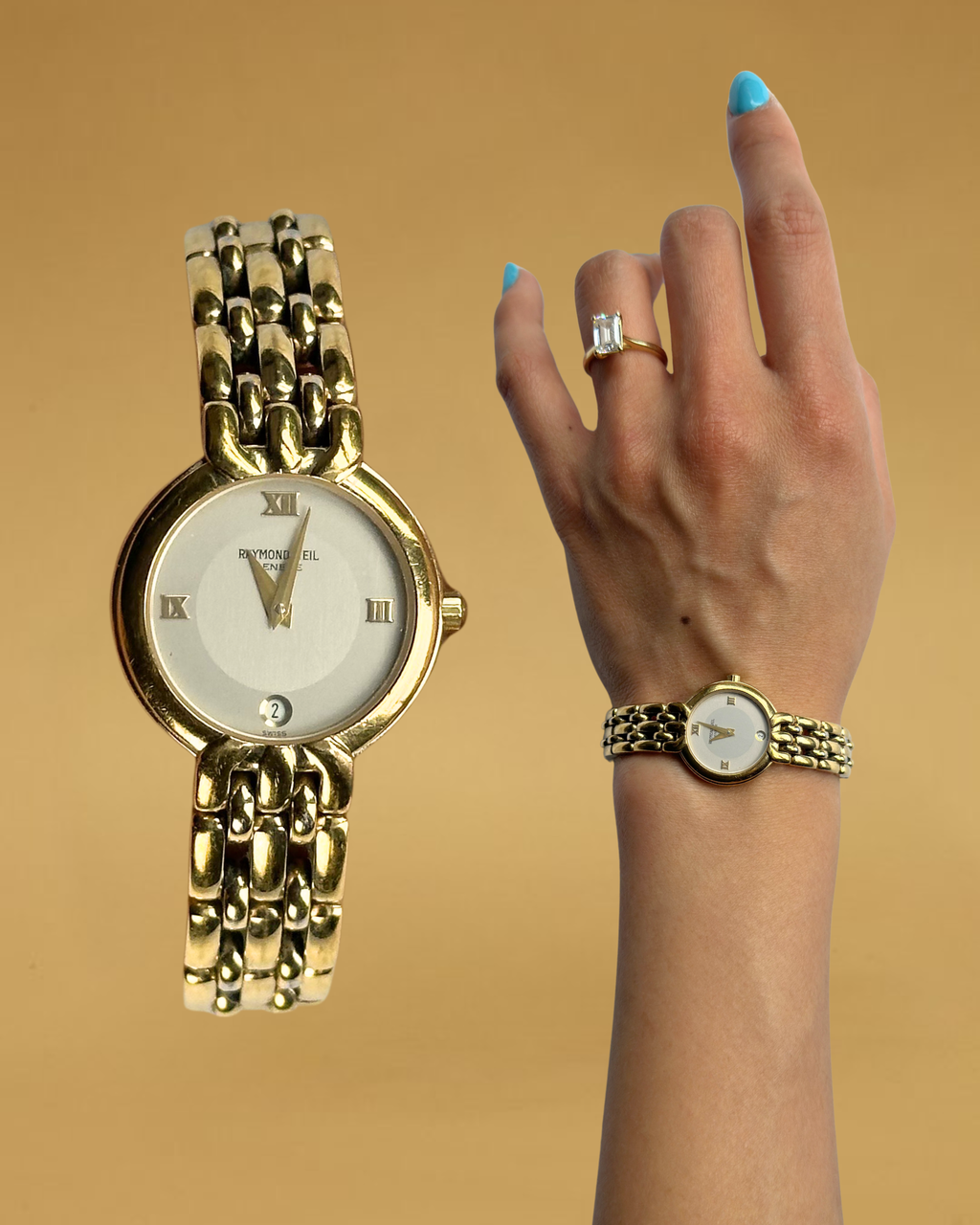 1980s Raymond Weil gold-plated round quartz watch