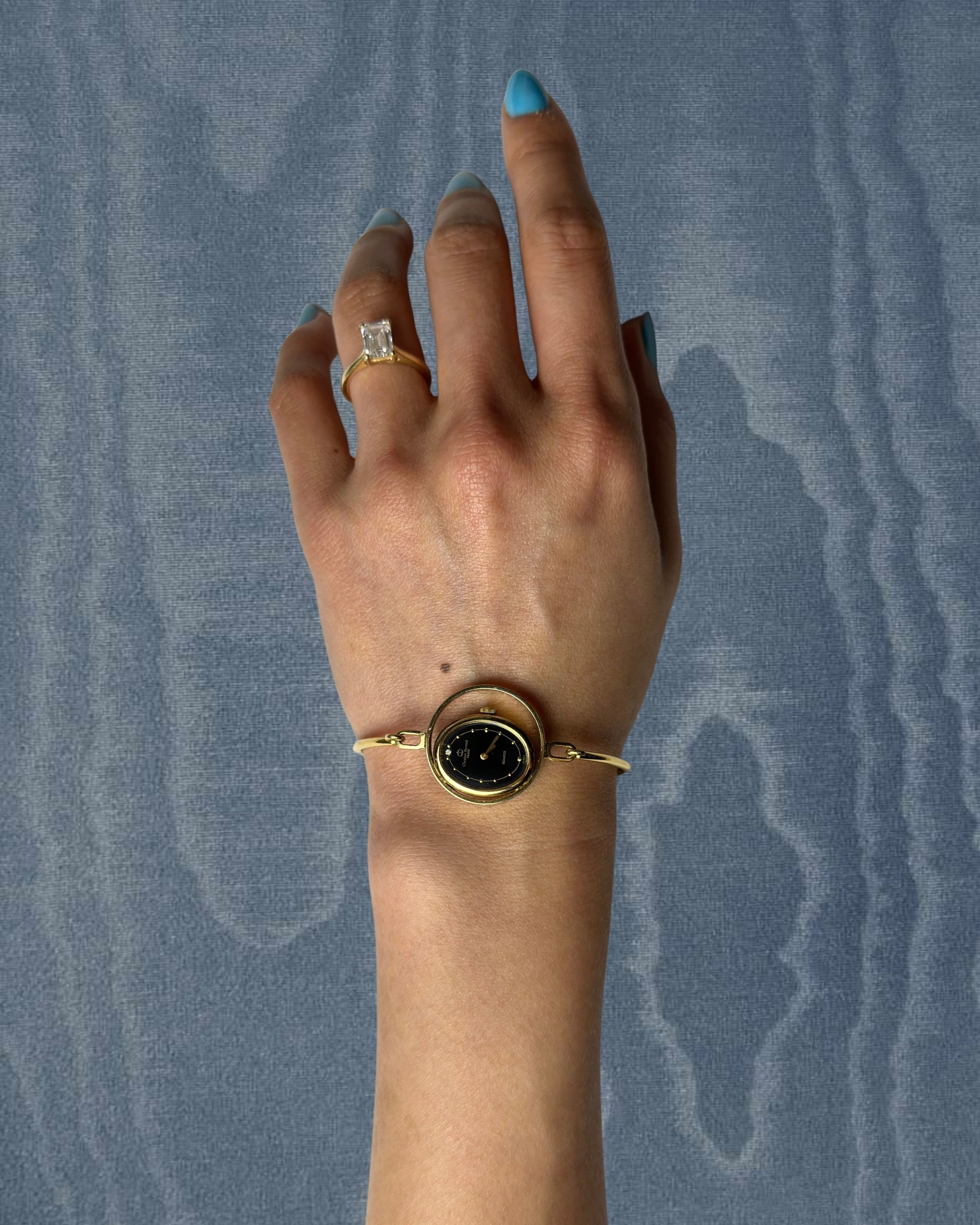 1980s Christian Bernard gold-plated bangle quartz watch